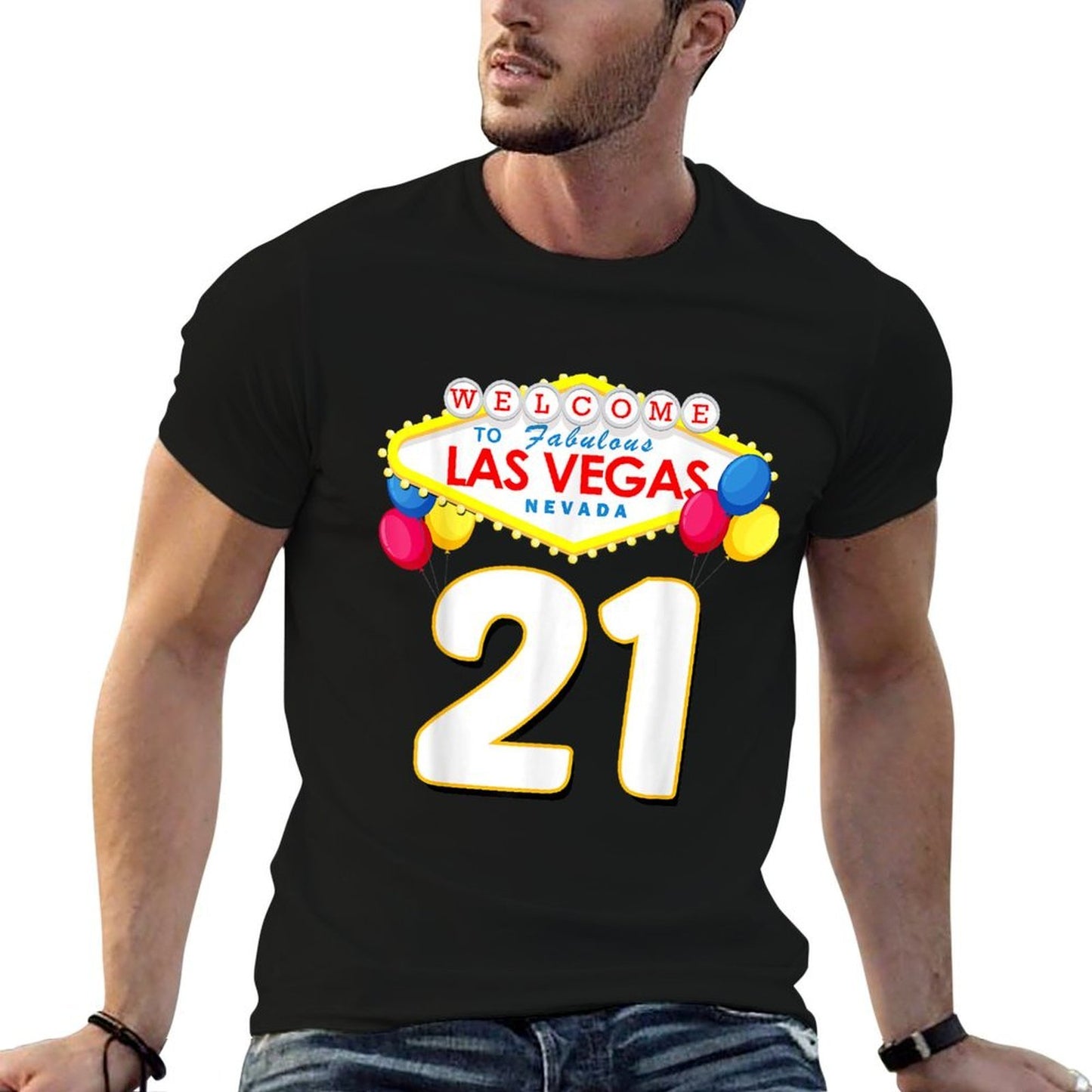 21st Birthday T Las Vegas Fabulous 21 Years Old Gift Cotton T-Shirt