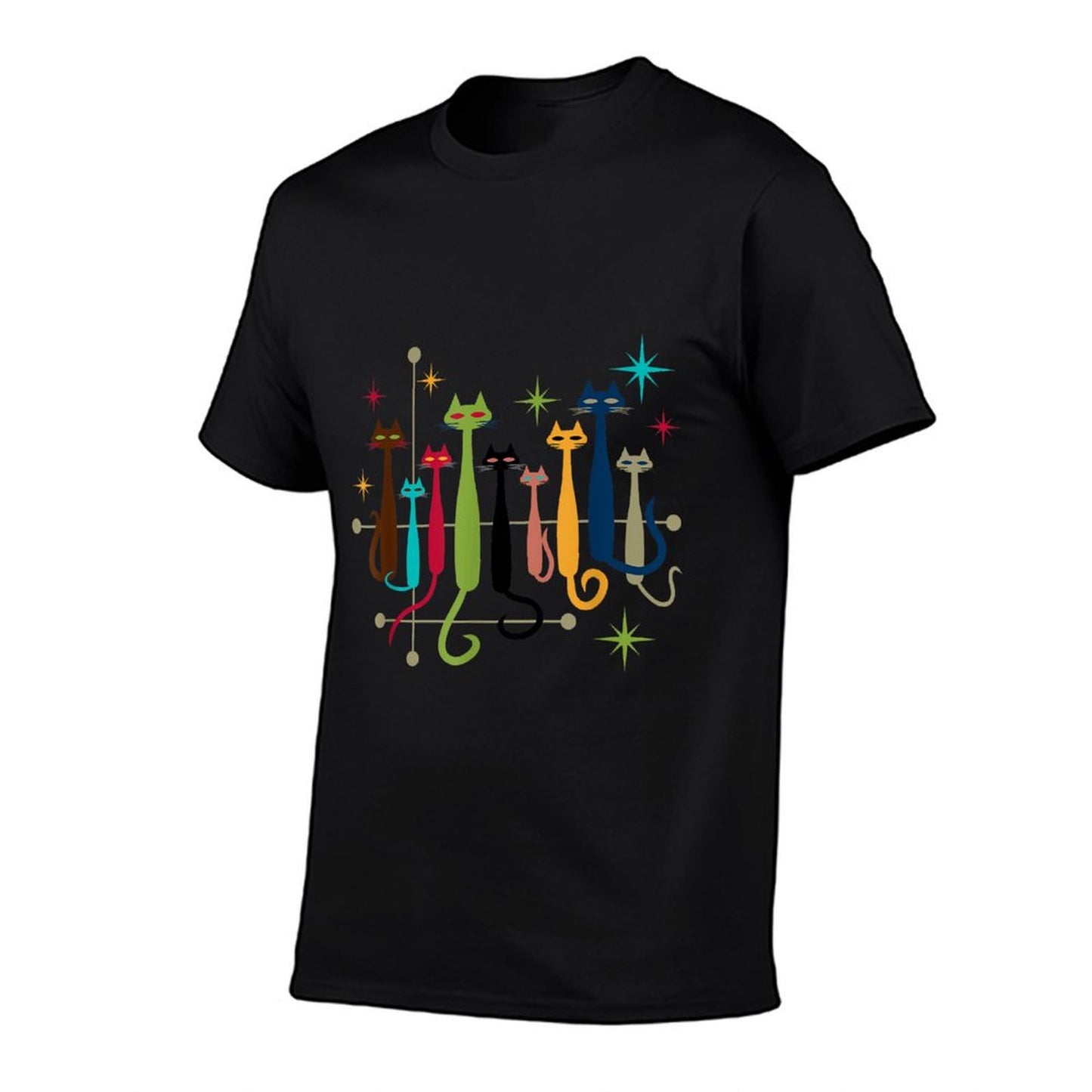 Vintage Retro Mid-Century Modern Look Cats 50s 60s Style Affordable Price T-Shirt