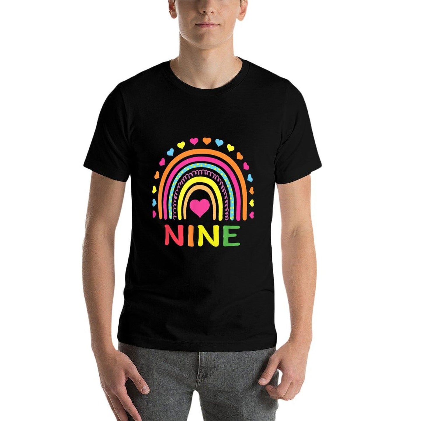 9 Years Old Rainbow 9th Birthday Gift For Girls Boys Kids Odor-resistant T-Shirt