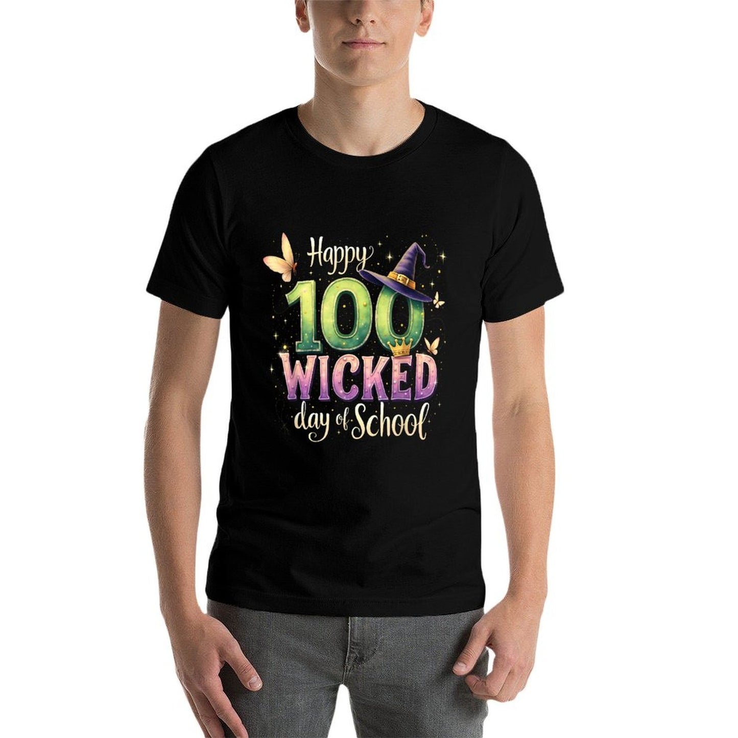Happy 100 Wicked Days of School 100 Days of School Costume Summer-ready Fabric T-Shirt