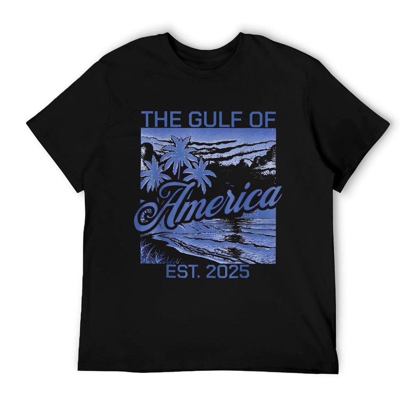 Retro Gulf Of USA America Est 2025 American Flag Gulf Mexico Eco-friendly Material T-Shirt