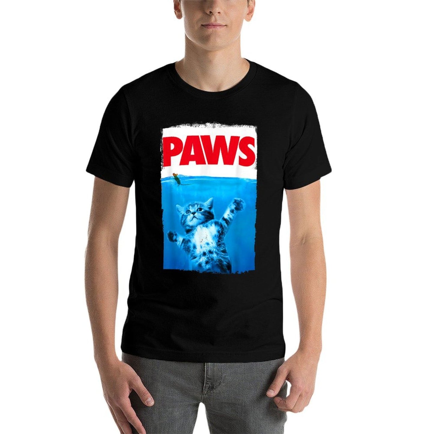 Xiongying Paws Cat And Mouse Top, Cute Funny Cat Lover Parody Affordable Price T-Shirt