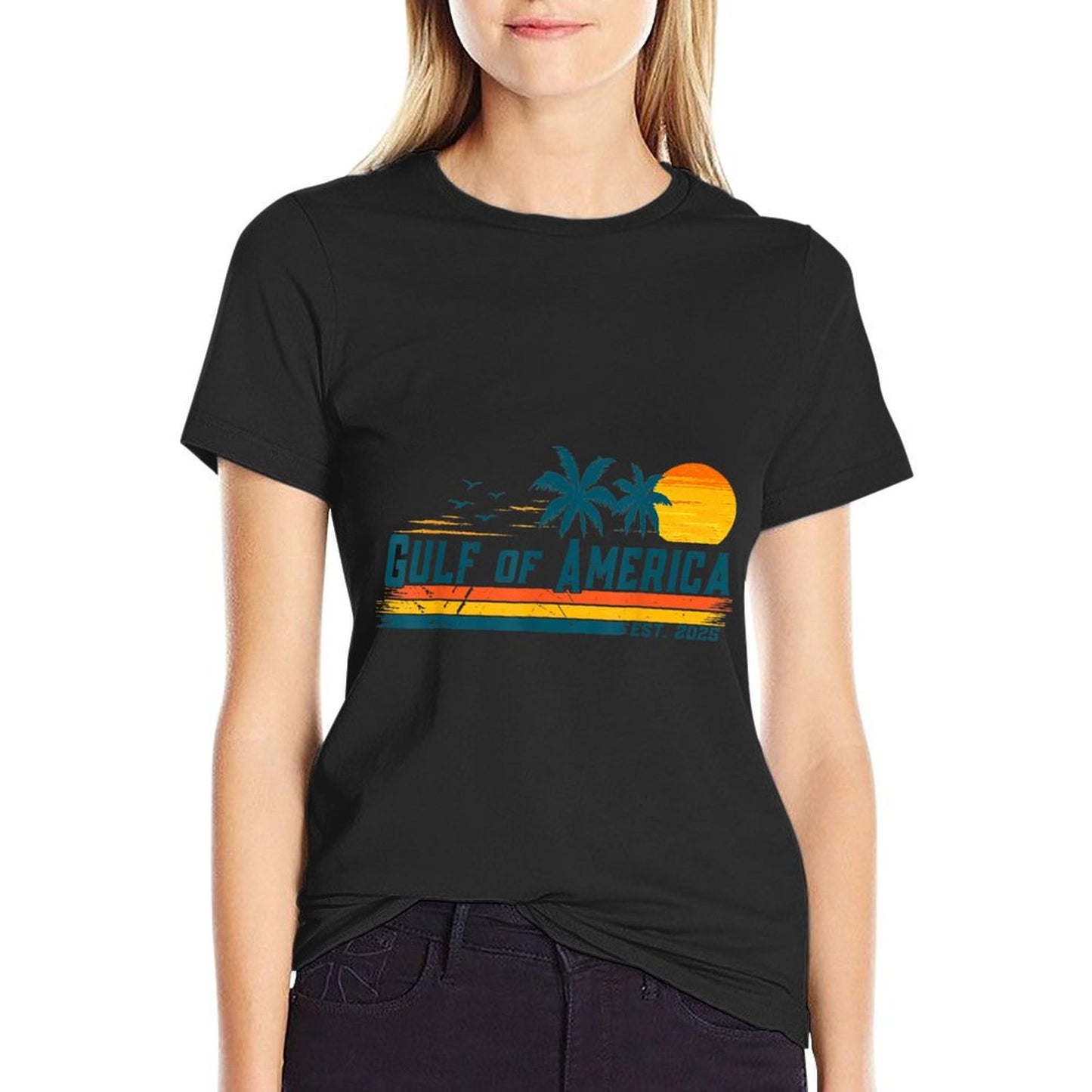 Vintage Gulf Of Us America Retro Sunset Gulf Of Us America Moisture-wicking T-Shirt