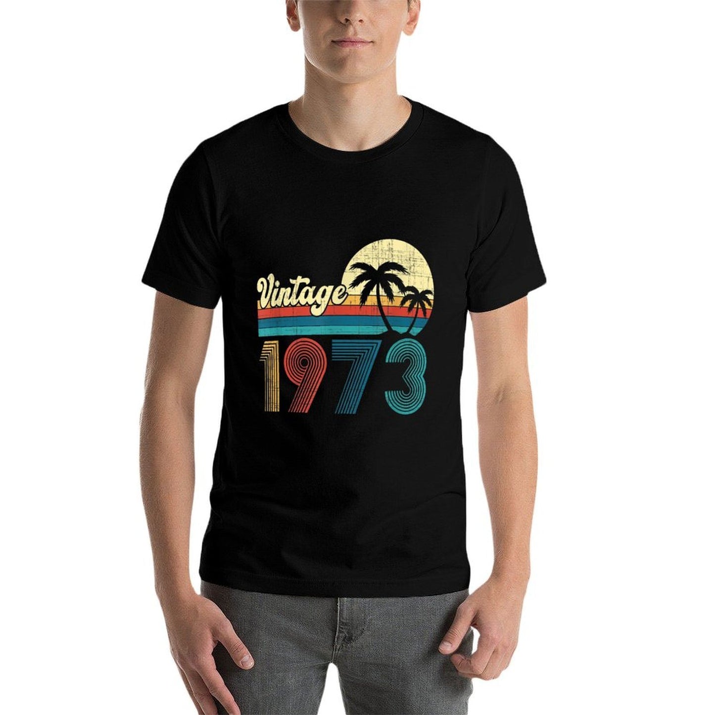 50 Year Old Gifts Men Women Vintage 1973 50th Birthday Retro High-quality Stitching T-Shirt