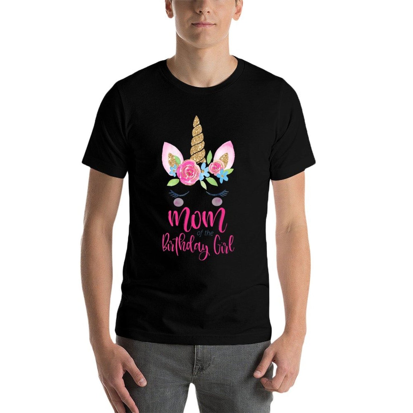Womens Unicorn Mom of The Birthday Girl Matching Party Group Theme Odor-resistant T-Shirt