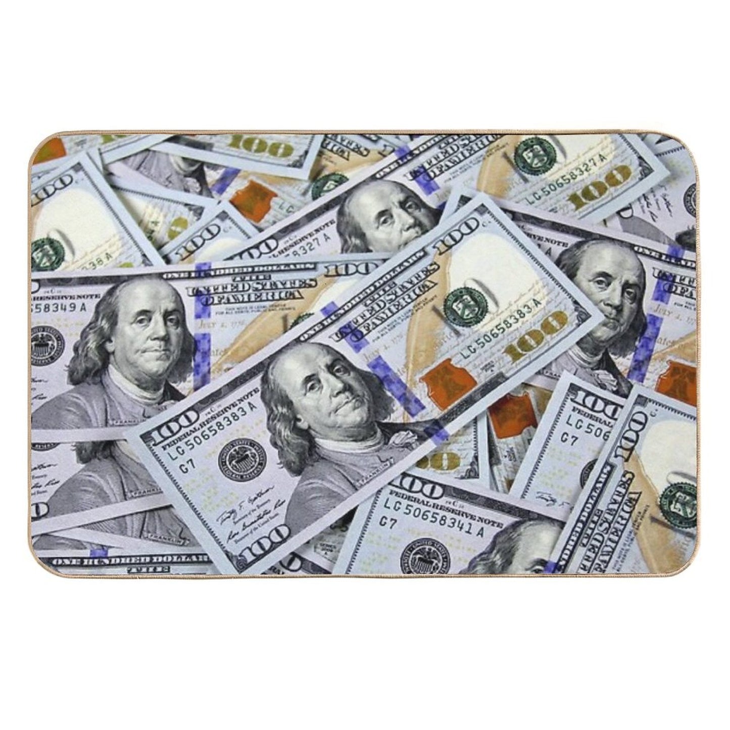 One Hundred Dollar Bills Anti-Trip Bath Mat