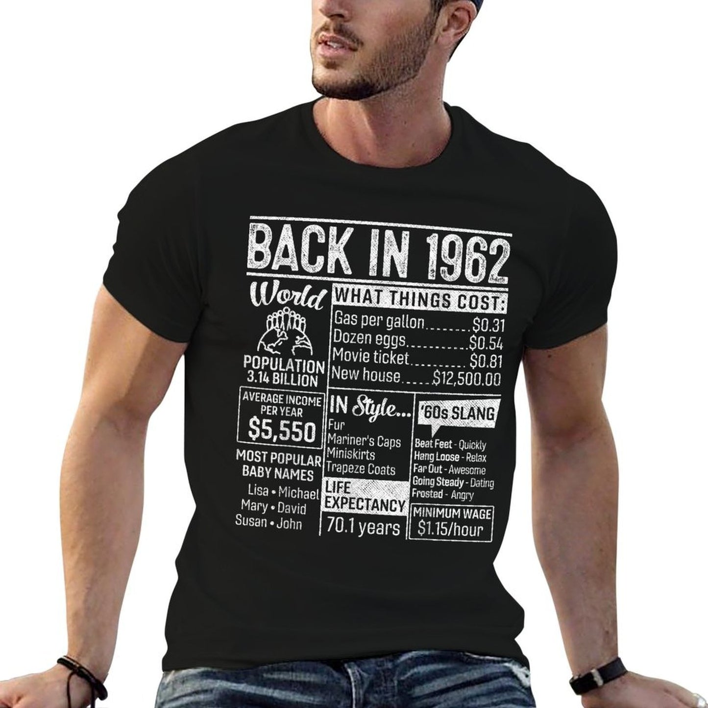 60 Year Old Gifts Back in 1962 Retro Poster 60th Birthday Easy-care T-Shirt