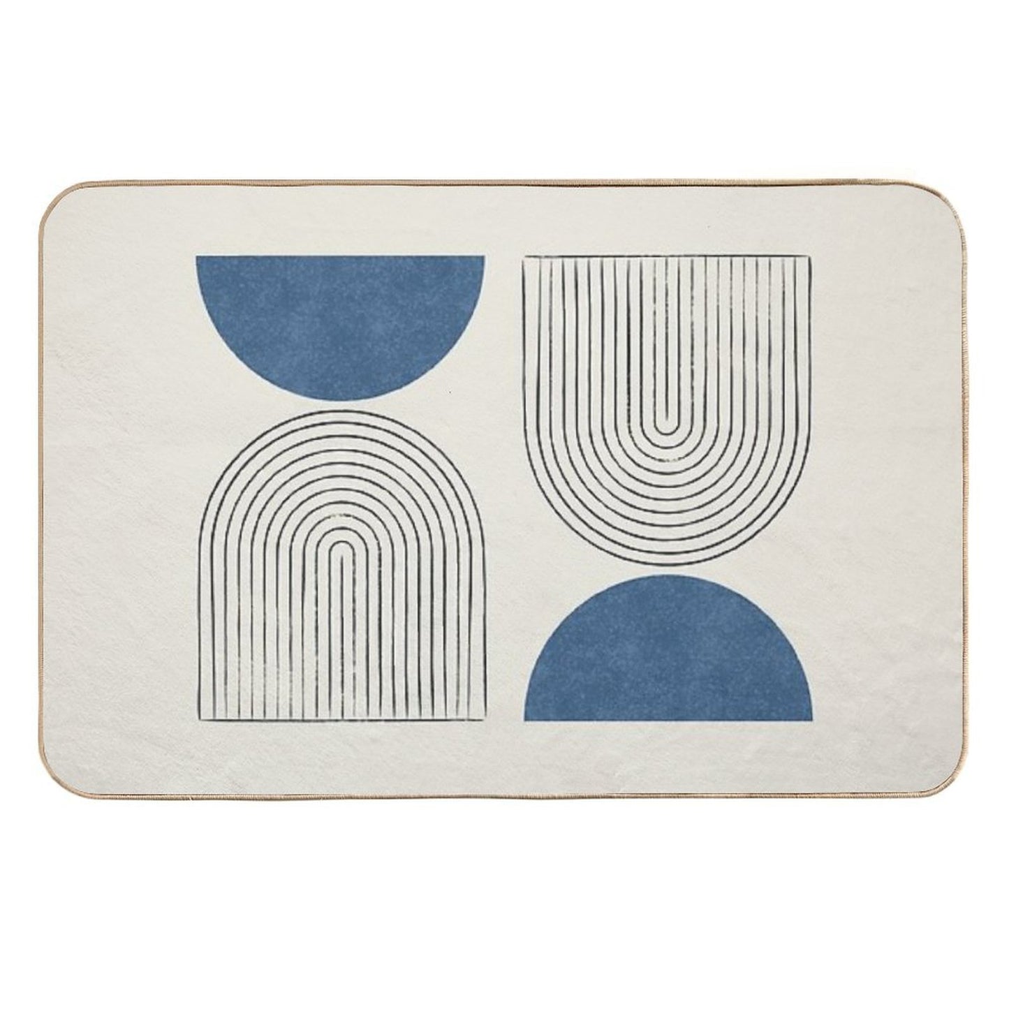 Arch Balance Blue - Mid Century Modern Repositionable Bath Mat