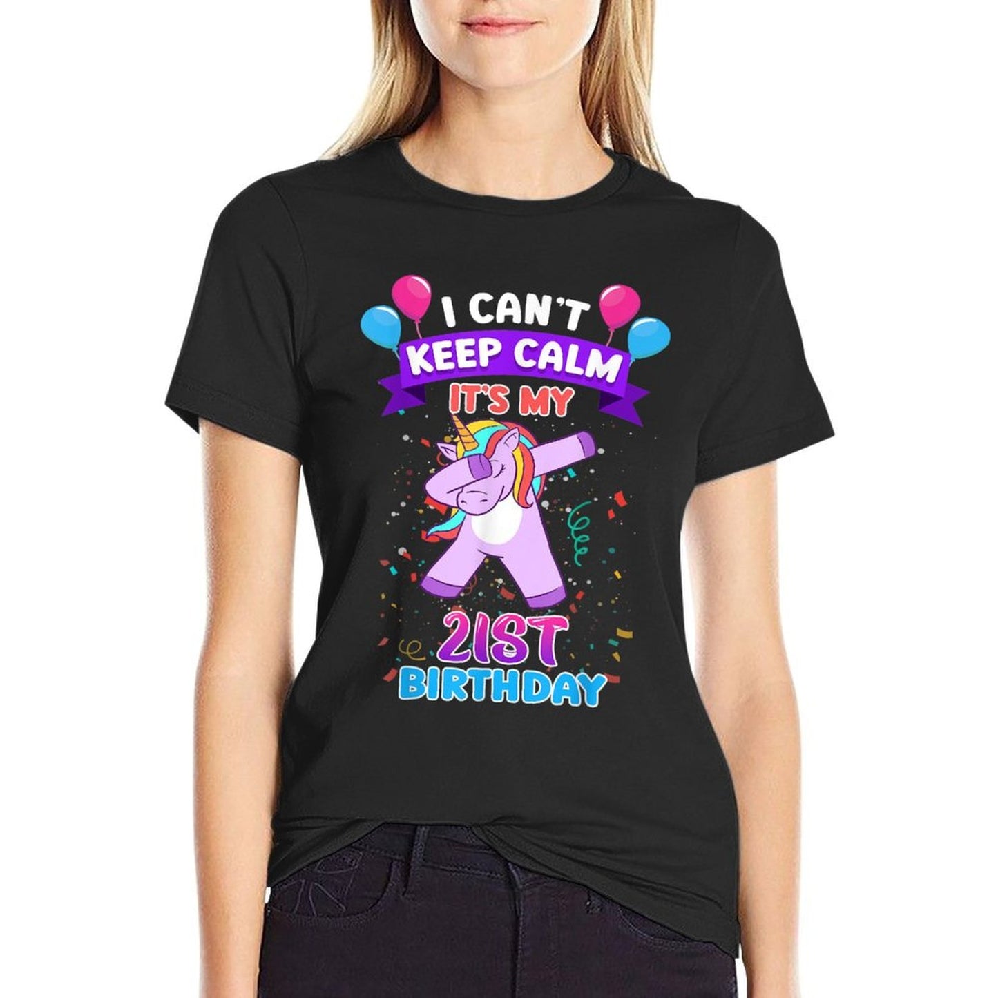 21st Birthday Unicorn For 21 Years Old Women At Age 21 Slim-fit Cut T-Shirt