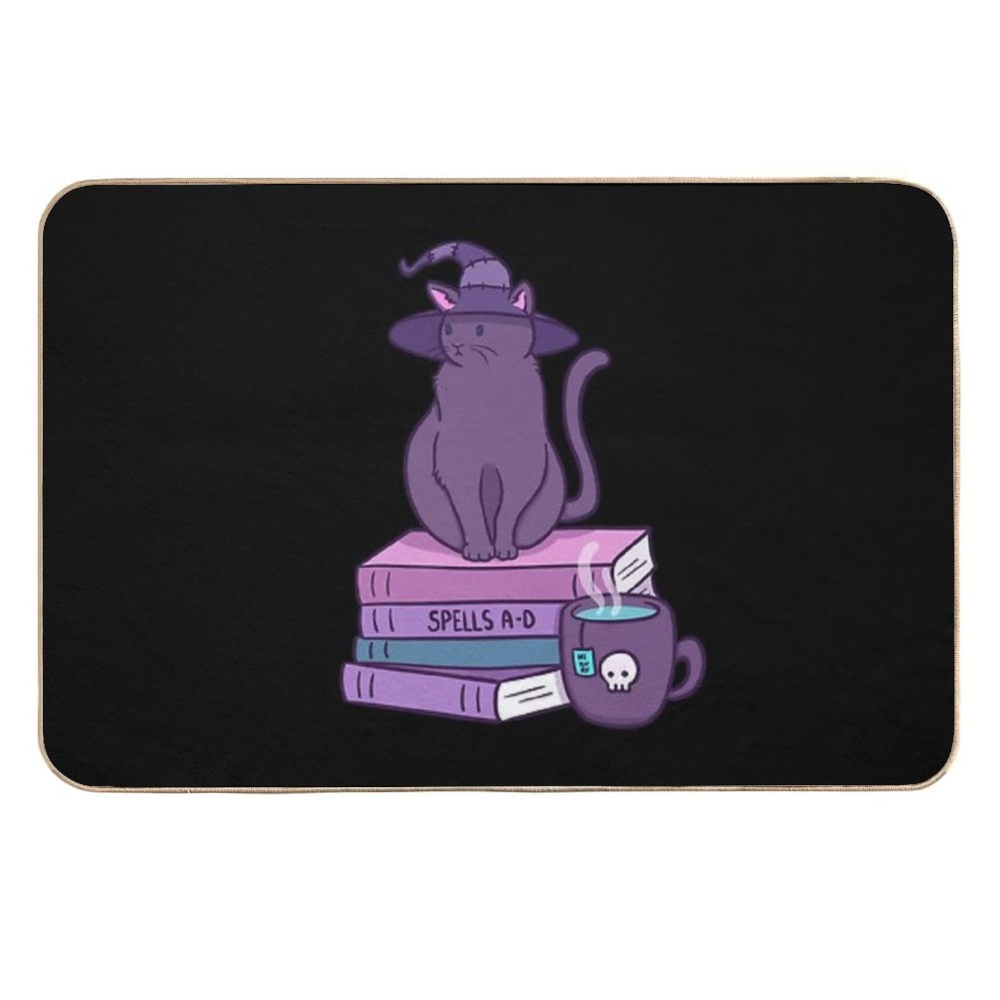 Feline Familiar Black Nikury Anti-Trip Bath Mat