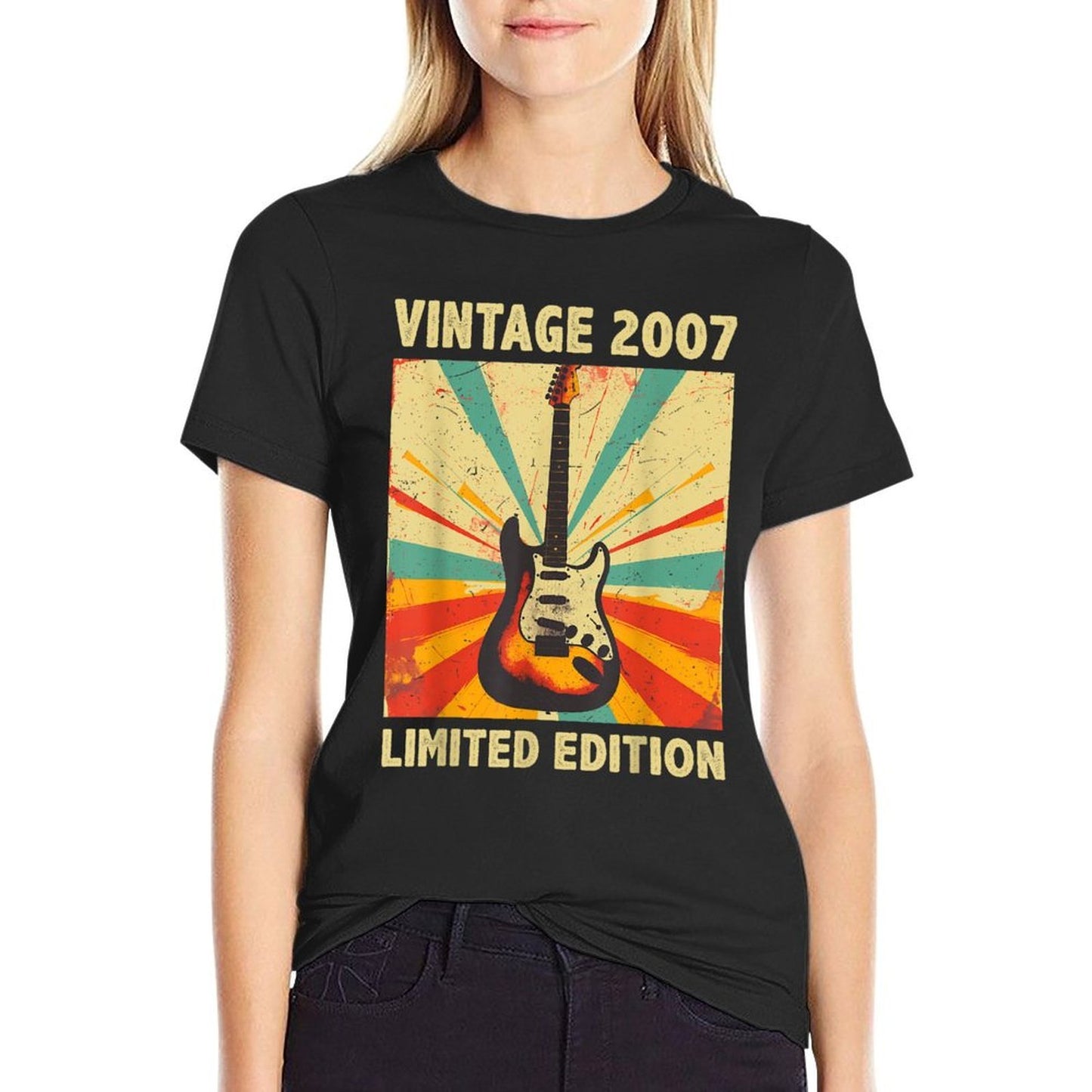 18 Years Old Gift Vintage 2007 Guitar Lover 18th Birthday Affordable Price T-Shirt