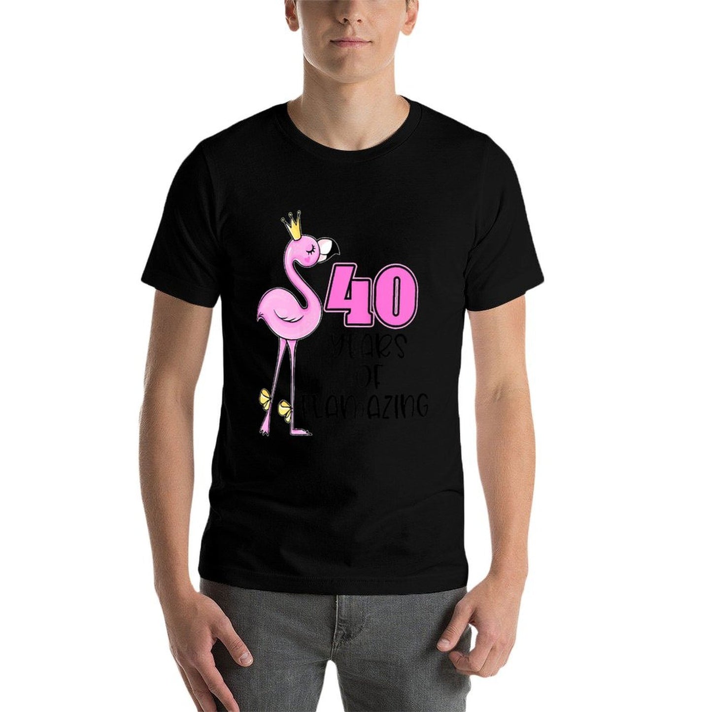 Womens 40 Years Of Flamazing Flamingo Design Beach 40th Birthday High-quality Stitching T-Shirt