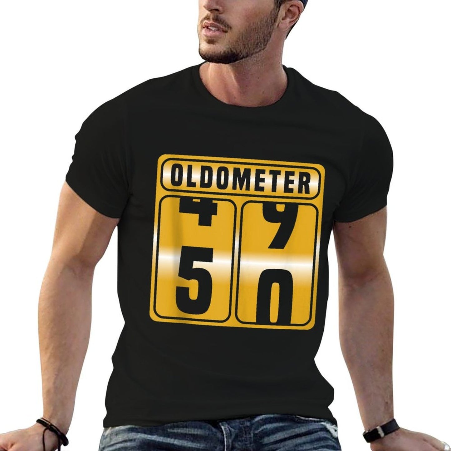 50th Birthday Funny Gift Men Women Apparel Item Ribbed Collar T-Shirt