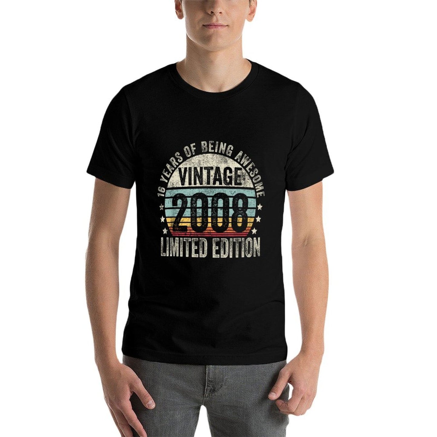 16 Year Old Gifts Vintage 2008 Limited Edition 16th Birthday Oversized Silhouette T-Shirt