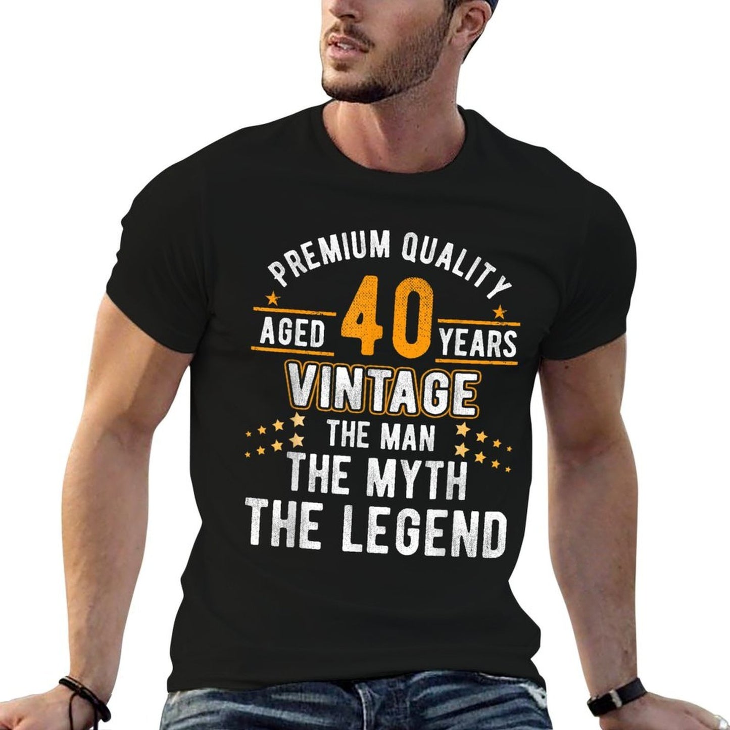 Vintage The Man Myth Legend 40 Years Old 40th Birthday Heathered Texture T-Shirt