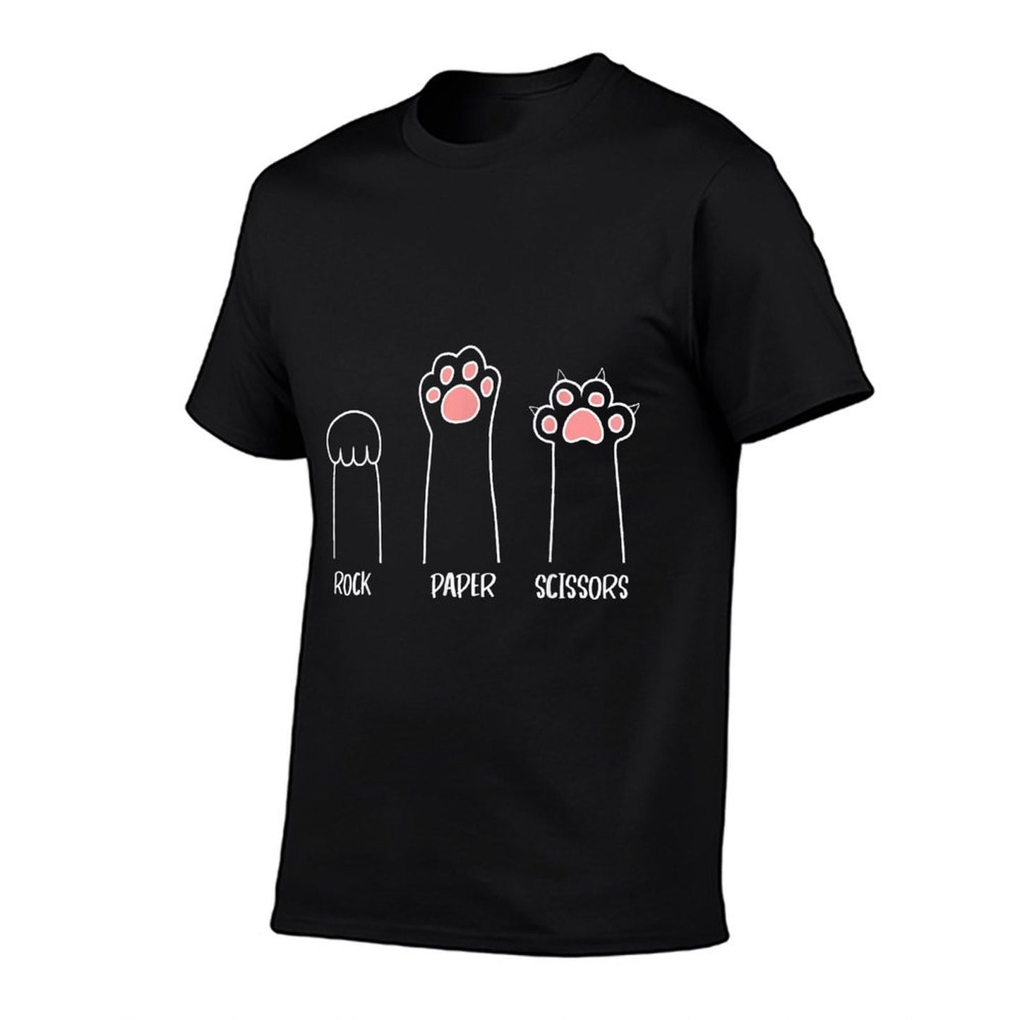 Introvert Cat Animal Rescue Pet Lover Apparel Rock Paper Scissors Hand Game Cute Paw Funny Cat Polyester Blend T-Shirt