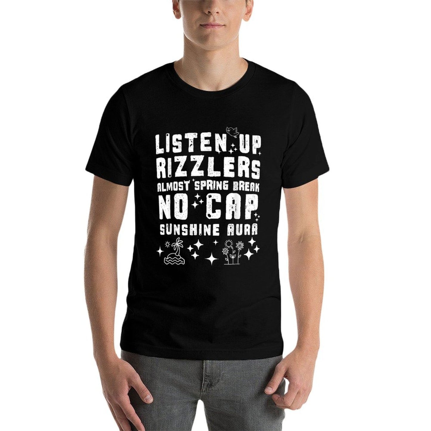Rizzlers Spring Break No Cap Teacher Funny Spring Break Eco-friendly Material T-Shirt