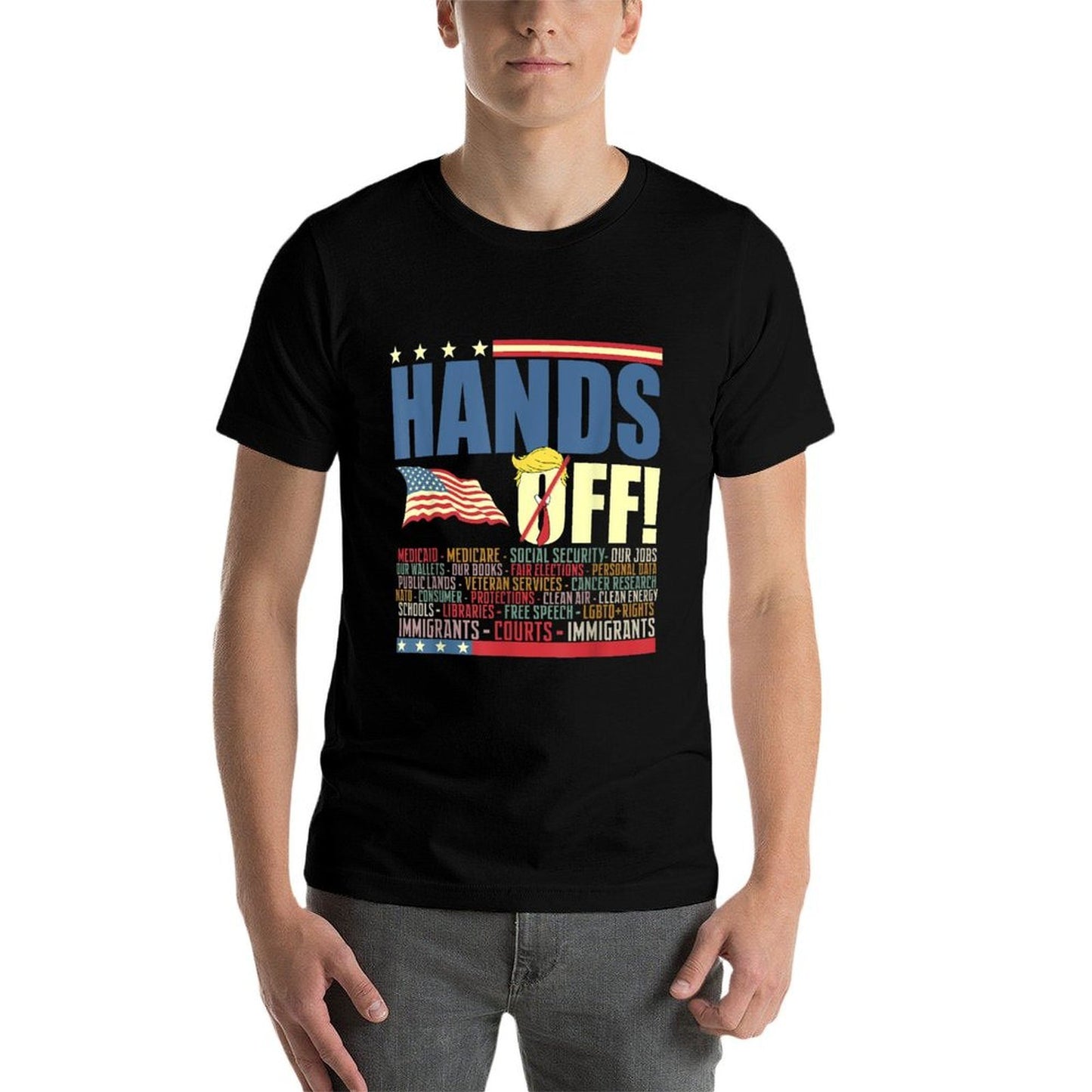 Resist Hands Off Protest Anti Trump Trendy Pattern T-Shirt