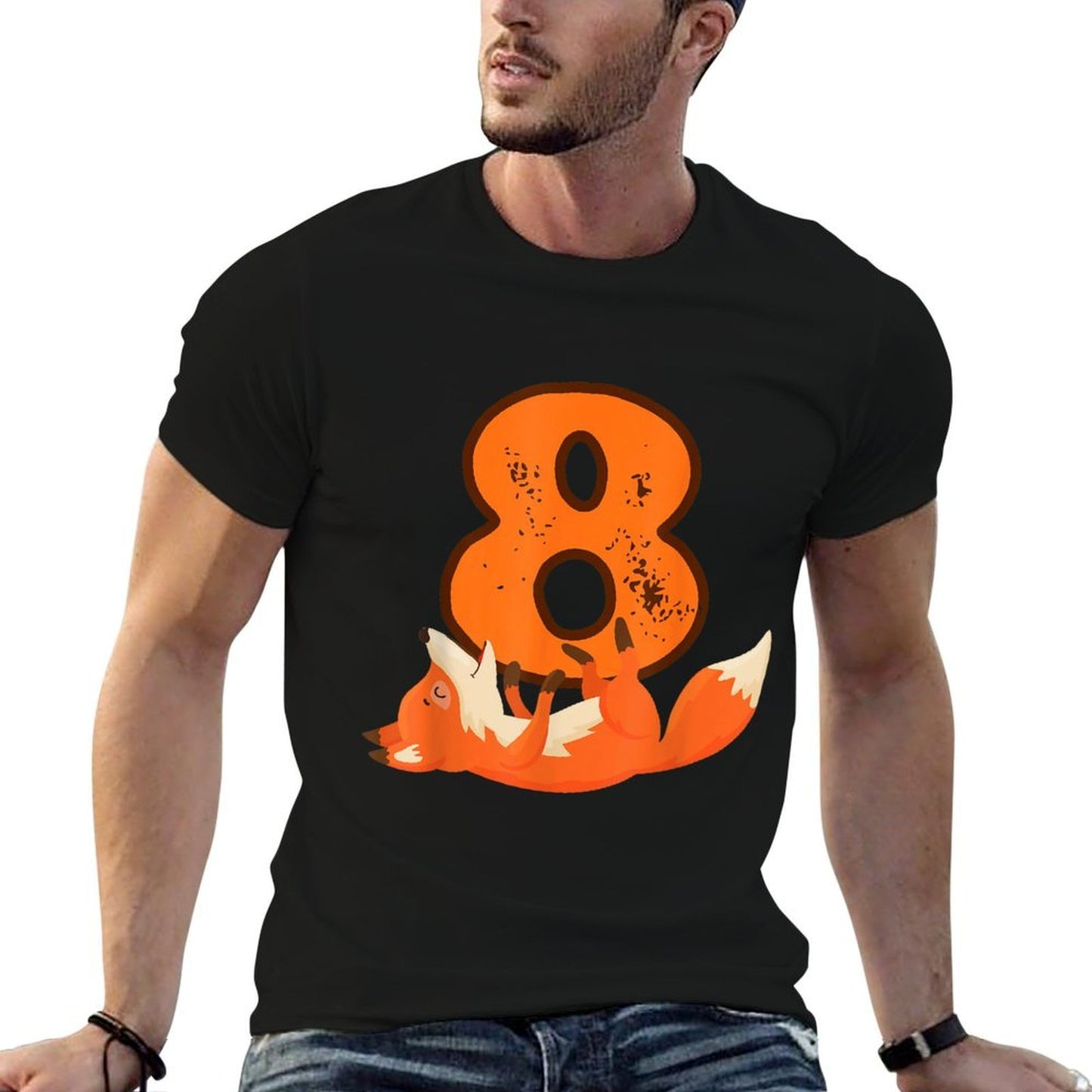 8th Birthday For Girls Gift Funny 8 Years Old Boy Fox Odor-resistant T-Shirt