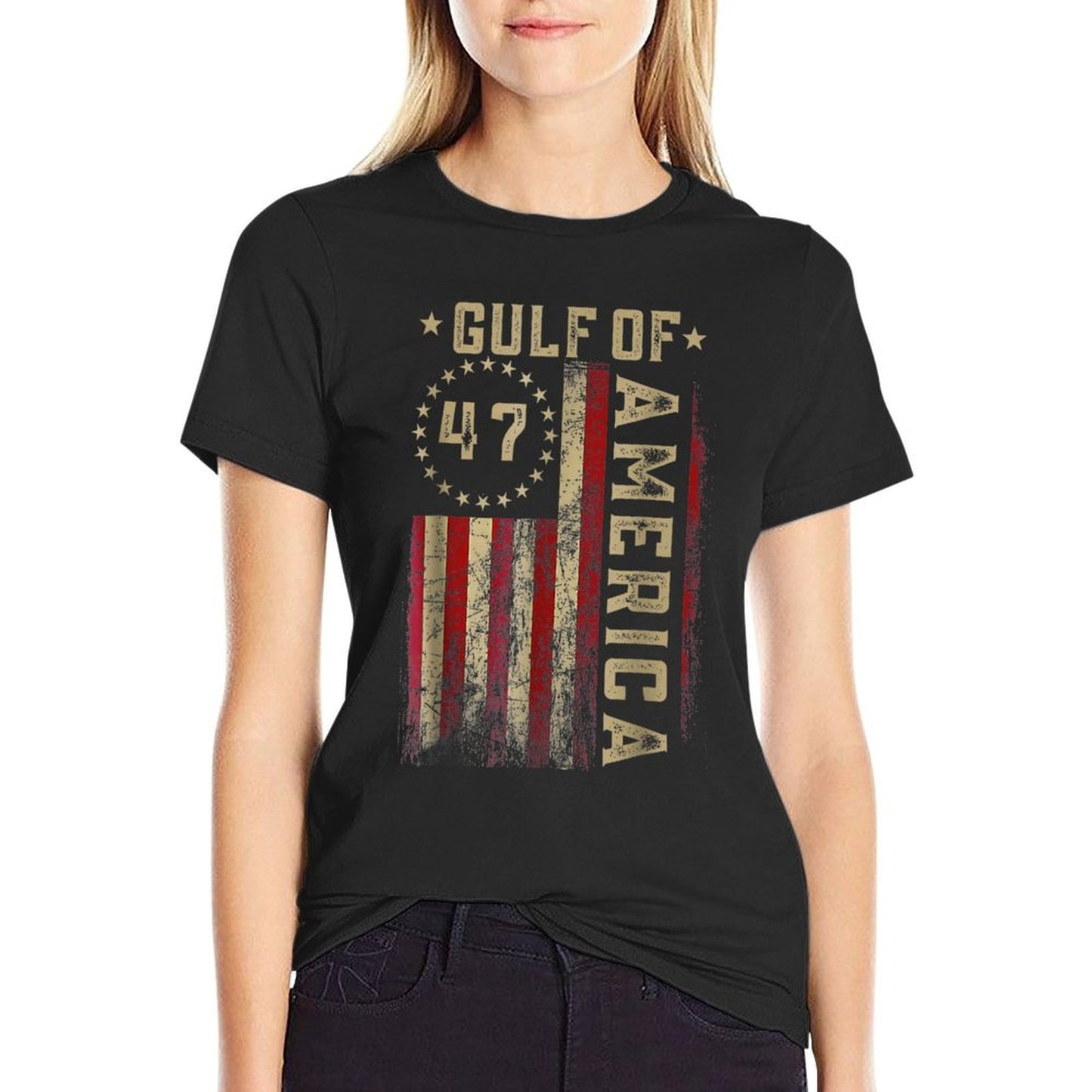 Gulf of USA America Funny USA Flag Patriotic Versatile T-Shirt