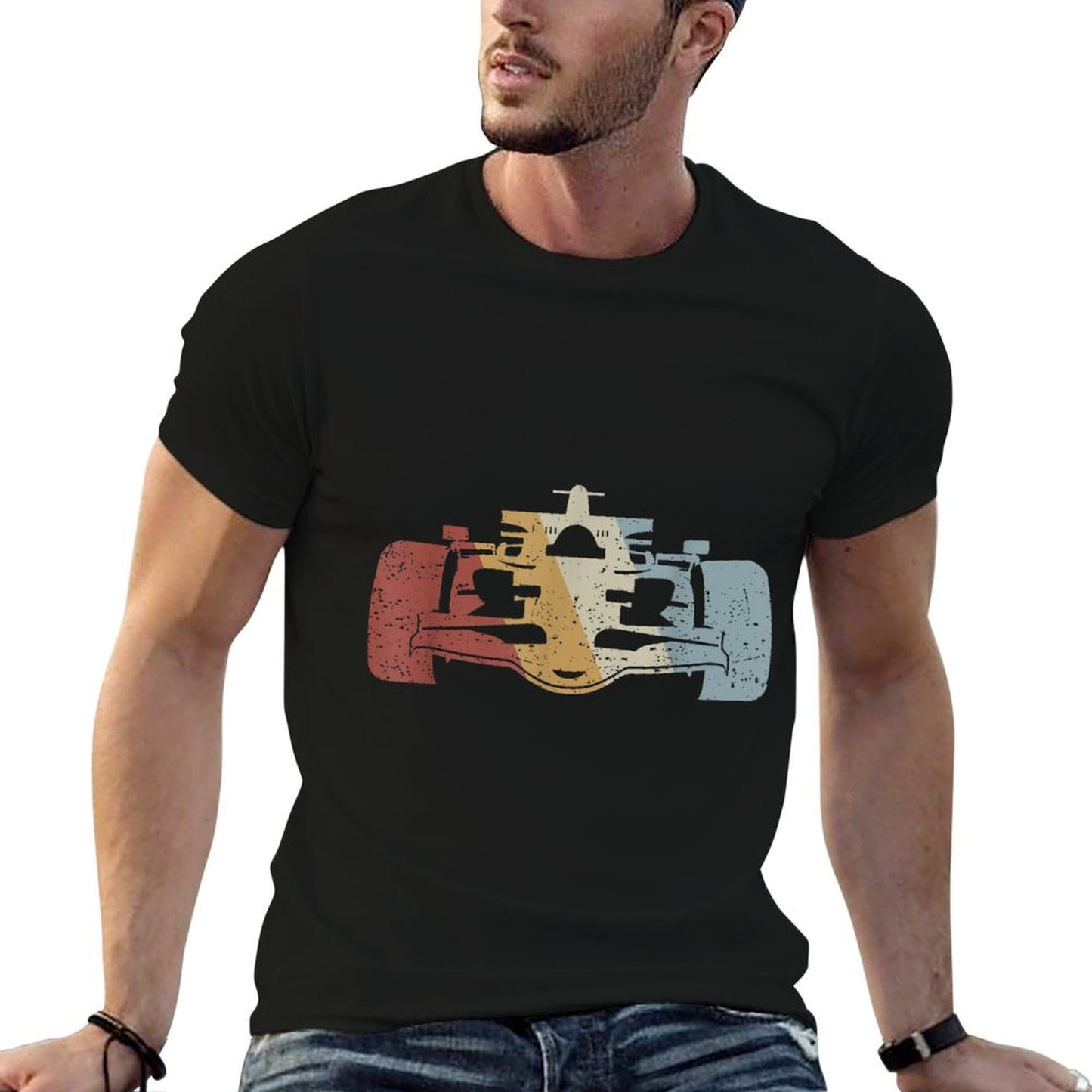 Racing Car Retro Style Vintage Relaxed-fit T-Shirt