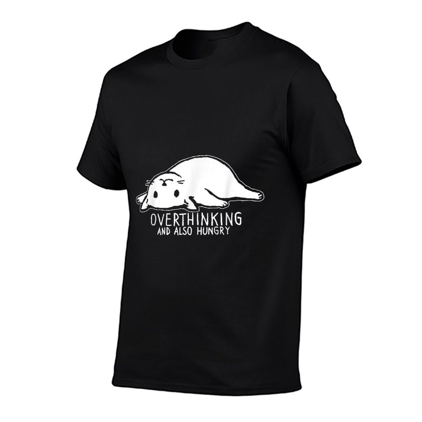 Funny Cat Meme Overthinking And Also Hungry Sarcastic Women Breathable T-Shirt