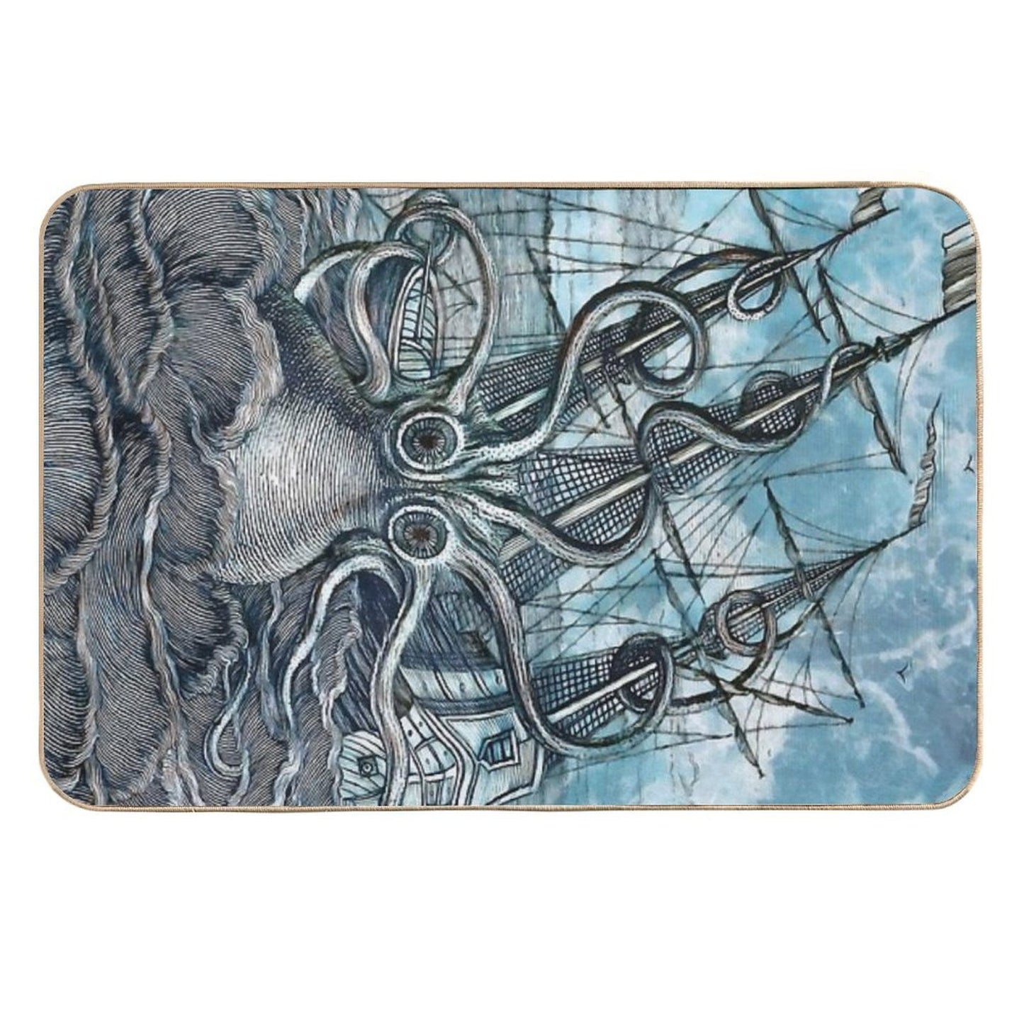 Sea Monster Fade-Resistant Bath Mat