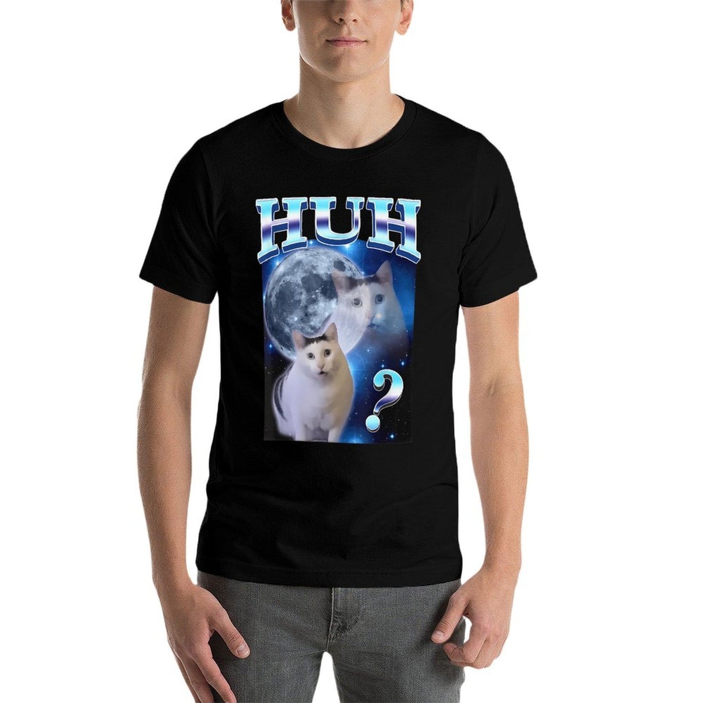 HUH Funny Dank Cat Meme Comfortable T-Shirt