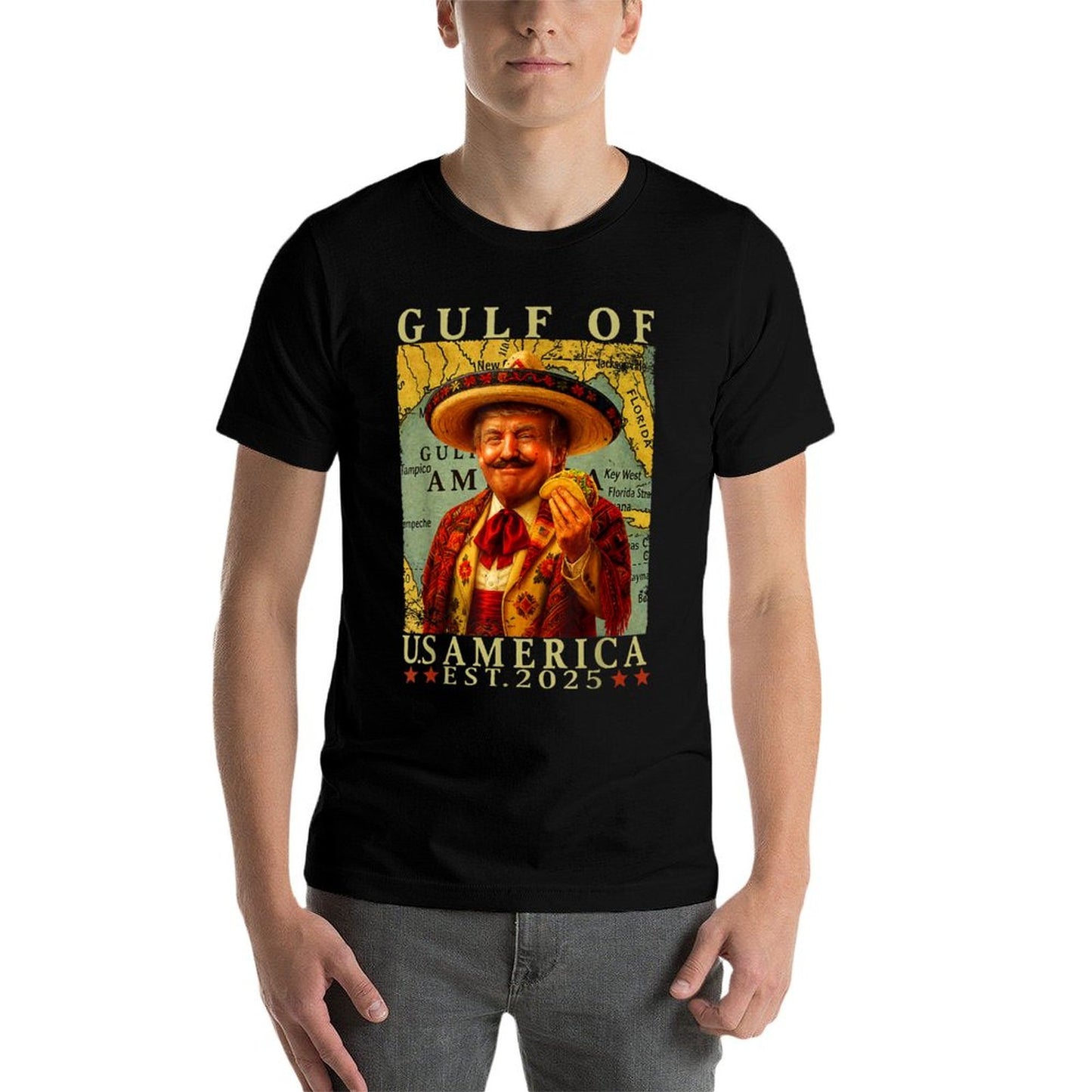 Retro Gulf Of USA America Mexico Trump Mexico Taco Funny Affordable Price T-Shirt