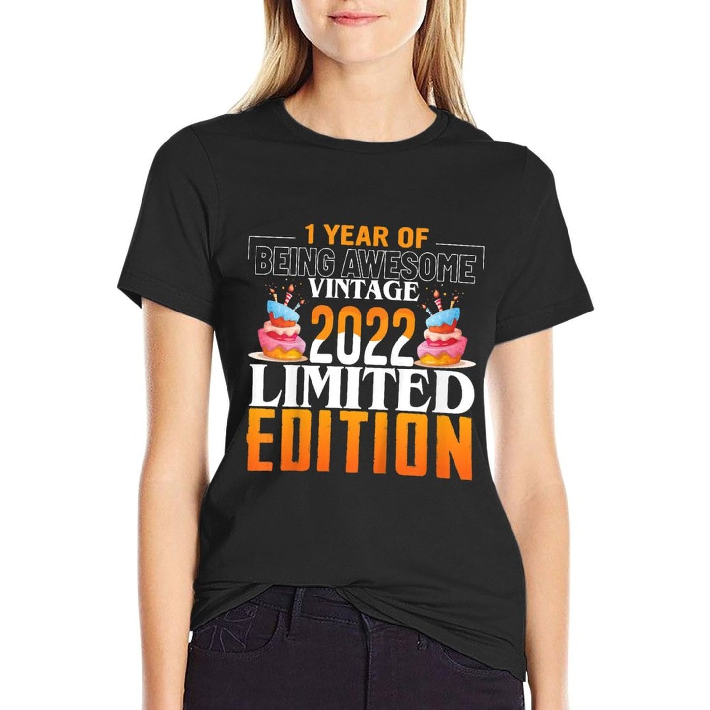Kids 1 Years Old Vintage 2022 Birthdays 1st Birthday Gifts Cotton T-Shirt