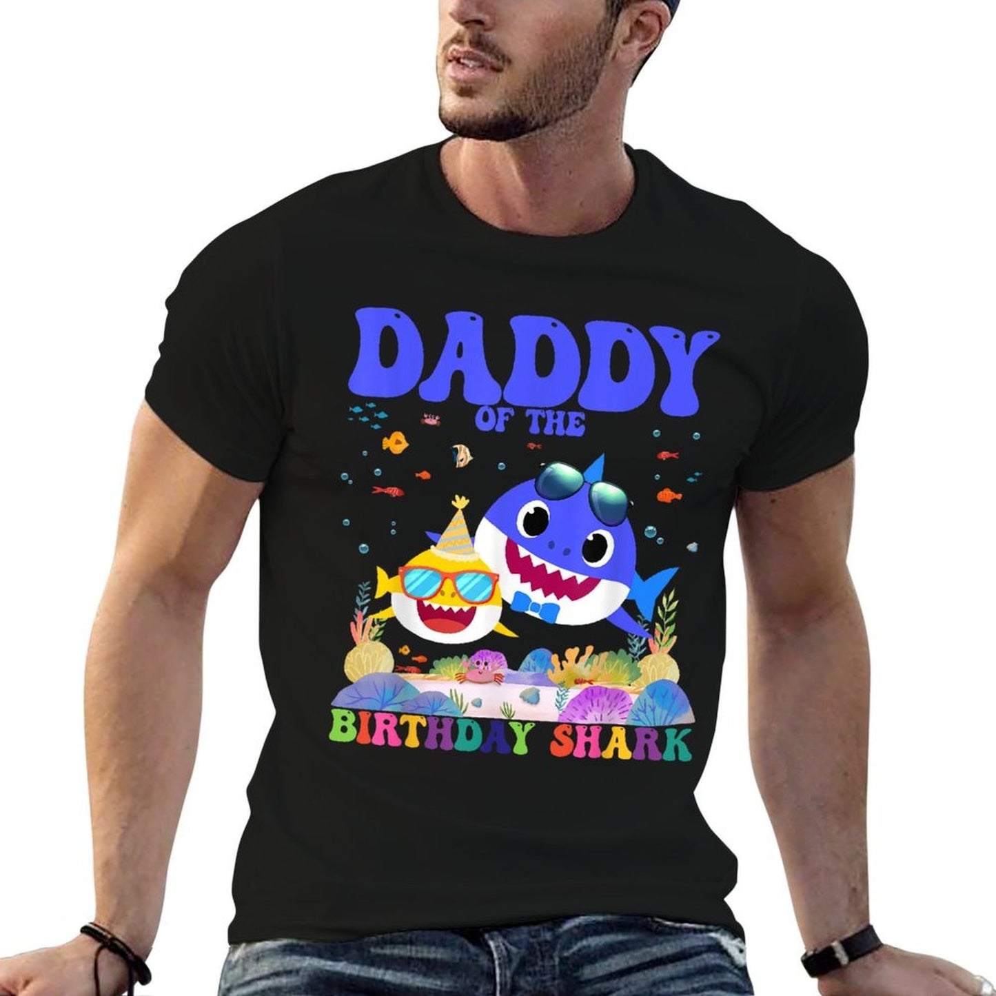 Funny Daddy Of The Birthday Shark Kids Family Bday Matching Versatile T-Shirt