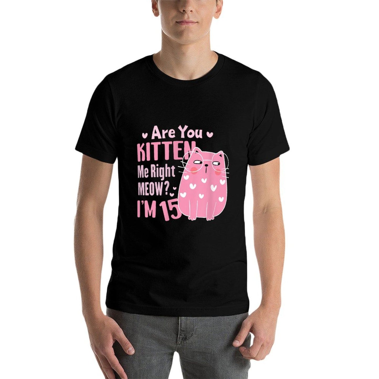15th Cat Birthday Party Fifteen Year Old Girl Kitty Birthday Eco-friendly Material T-Shirt