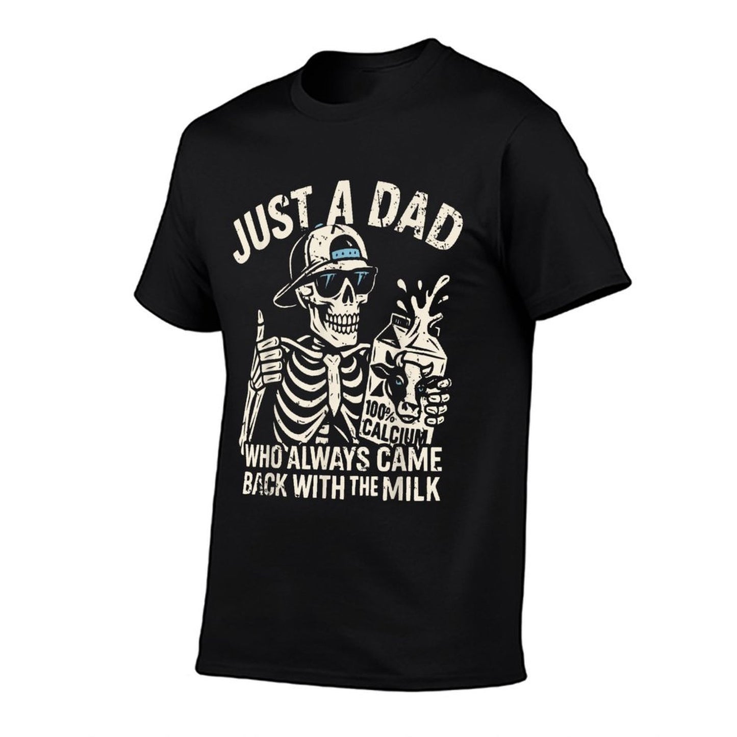 Skeleton Funny Just A Dad Who Always Came Back With The Milk Lightweight T-Shirt