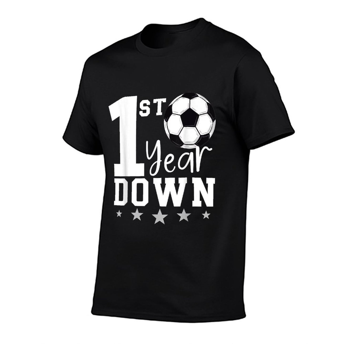 1st Birthday Soccer Touchdown First Year Down 1 Year Old Summer-ready Fabric T-Shirt