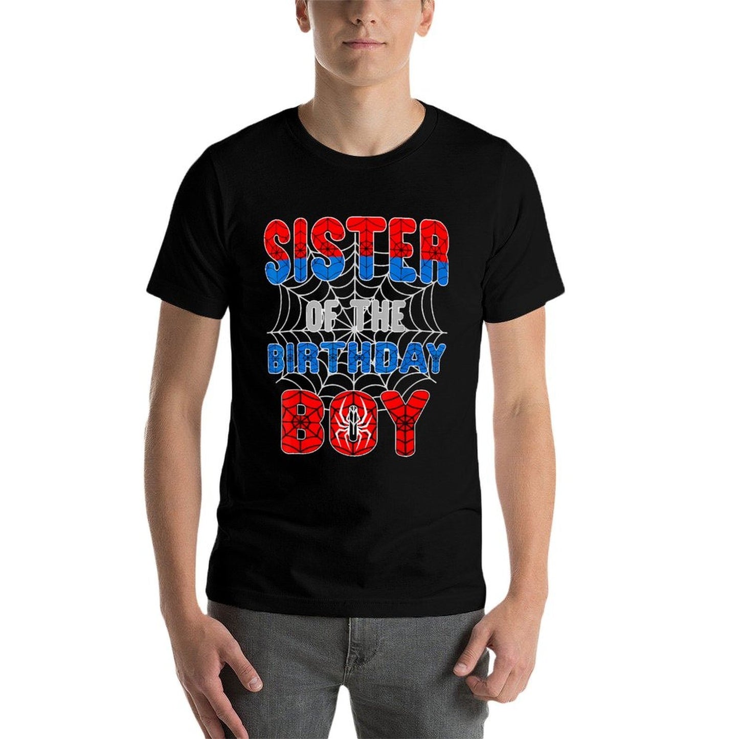 Spider Web Birthday Party Sister of The Birthday Boy Odor-resistant T-Shirt