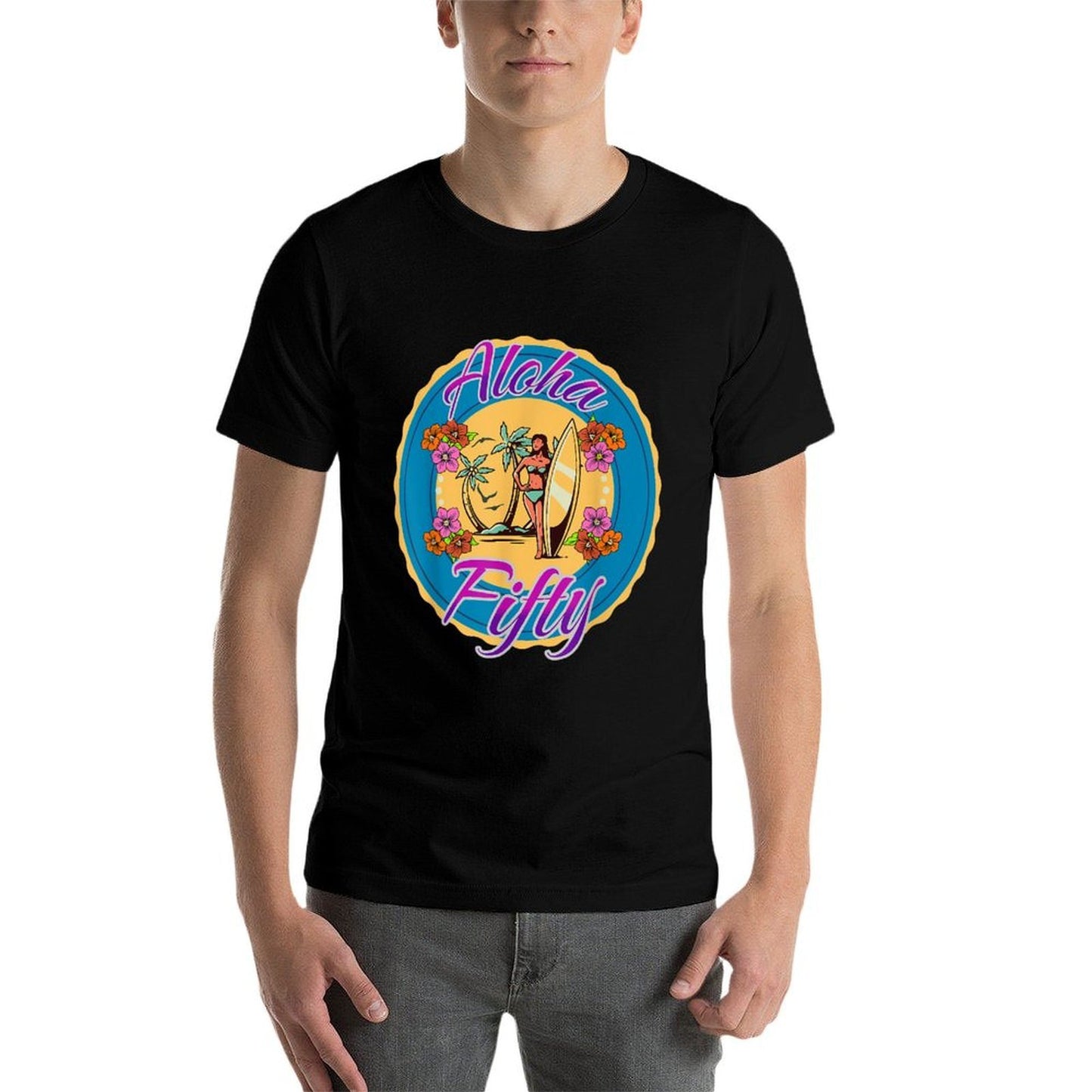 Aloha Fifty - Hawaiian Island 50th Birthday Celebration Soft T-Shirt