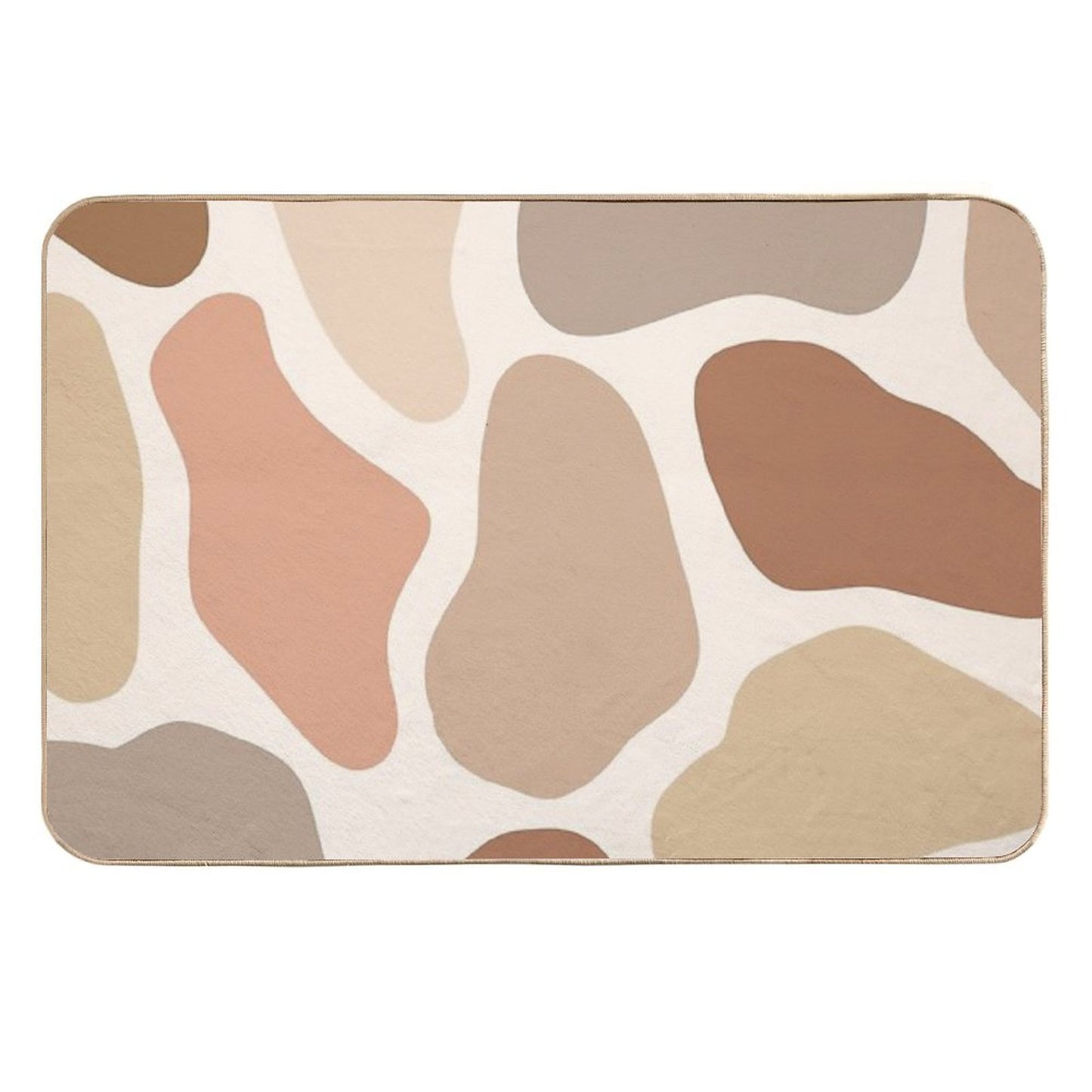 Neutral Abstract Shapes WormTtoned Pattern Toxin-Free Bath Mat