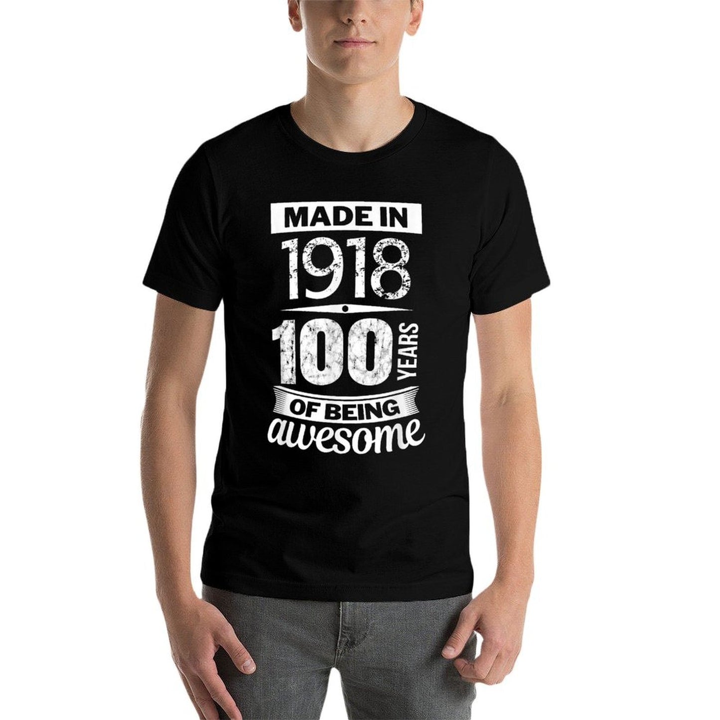 100th Birthday Made in 1918 100 Years of Being Awesome Lightweight T-Shirt