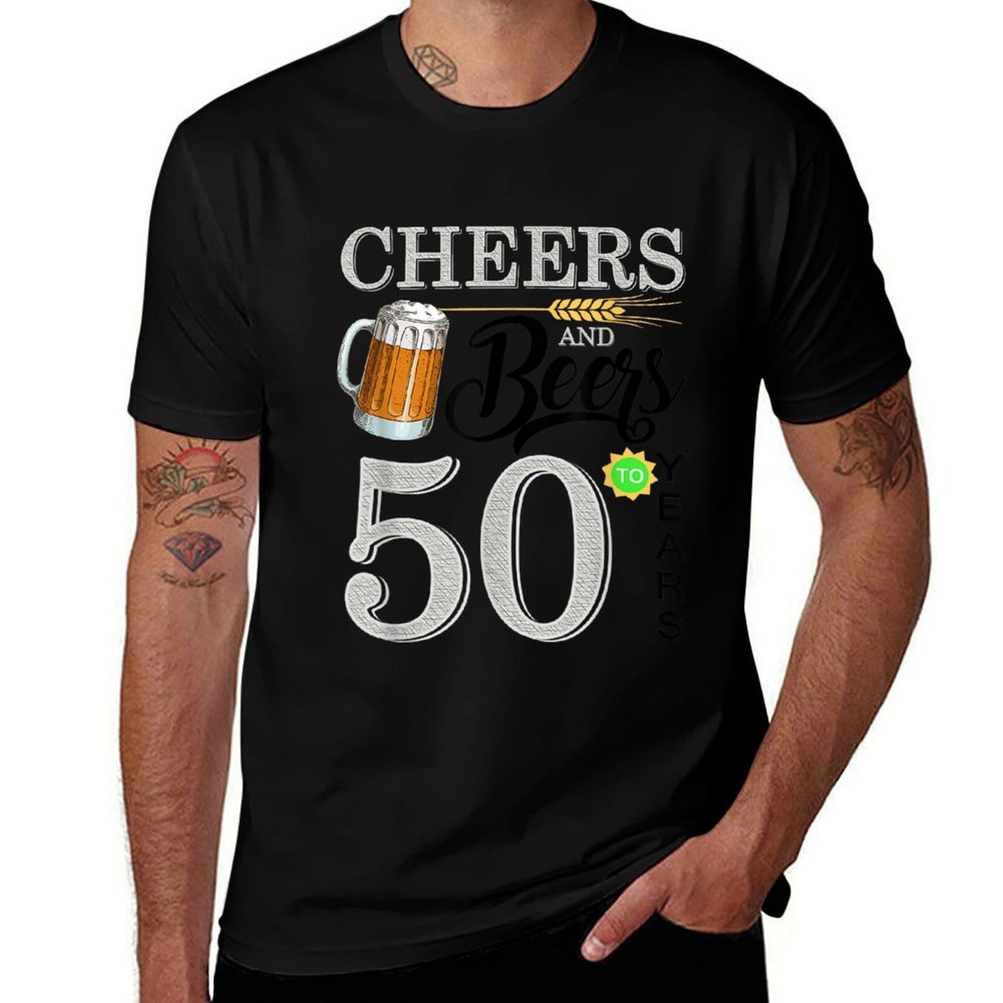 Cheers And Beers to 50 Year 50th Birthday Gift Grandpa Moisture-wicking T-Shirt