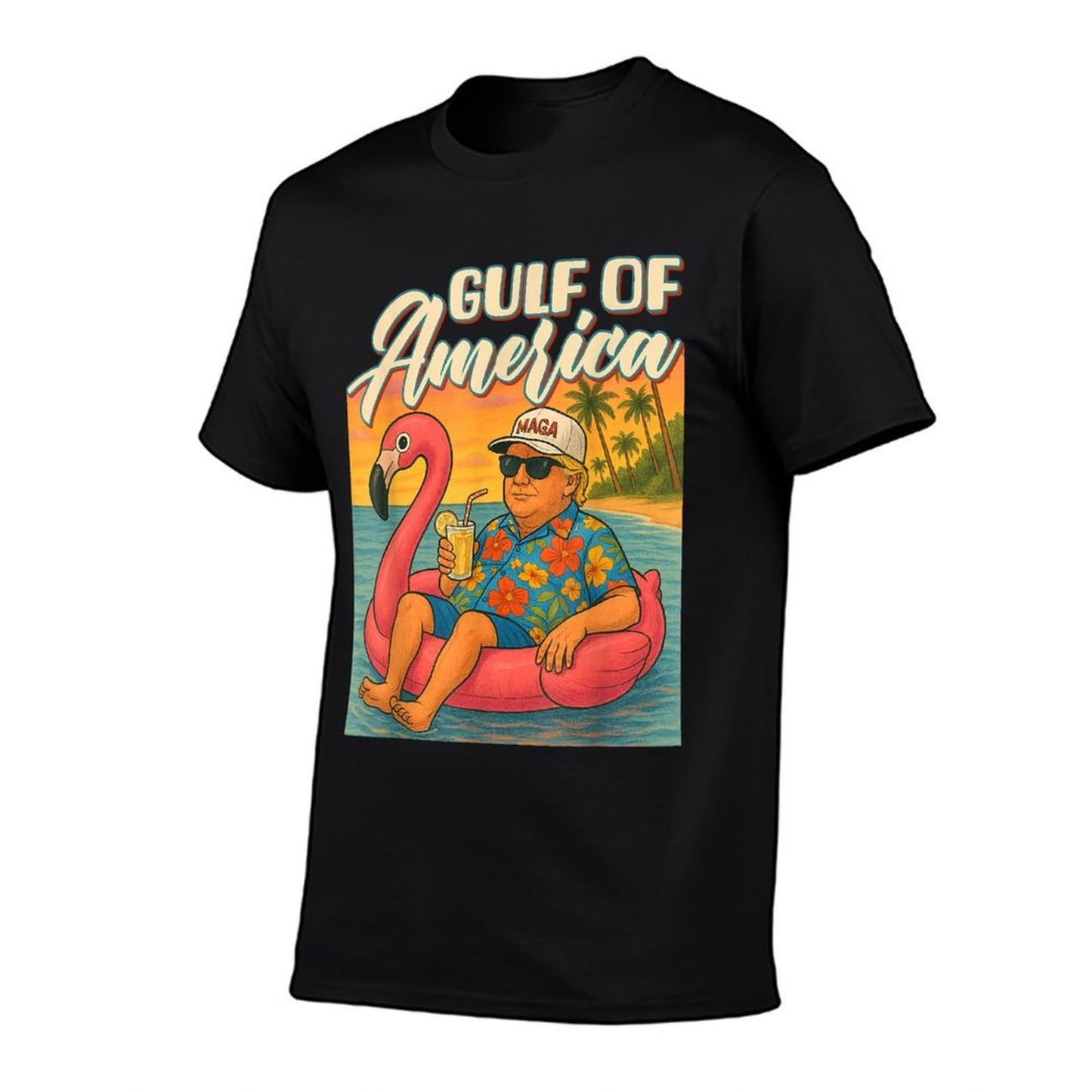 Funny Trump Flamingo Float Gulf Of US America Beach Lover Moisture-wicking T-Shirt