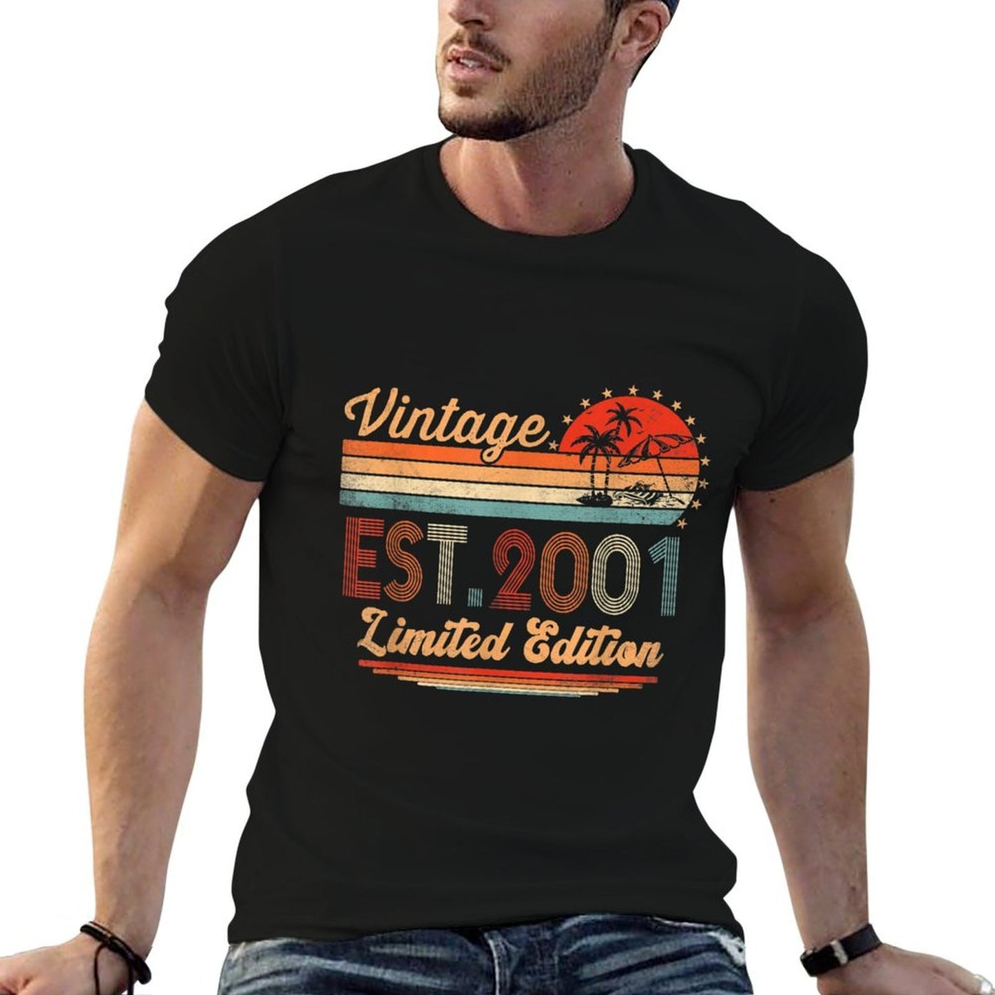 21 Year Old Gifts Vintage 2001 Limited Edition 21st Birthday Oversized Silhouette T-Shirt