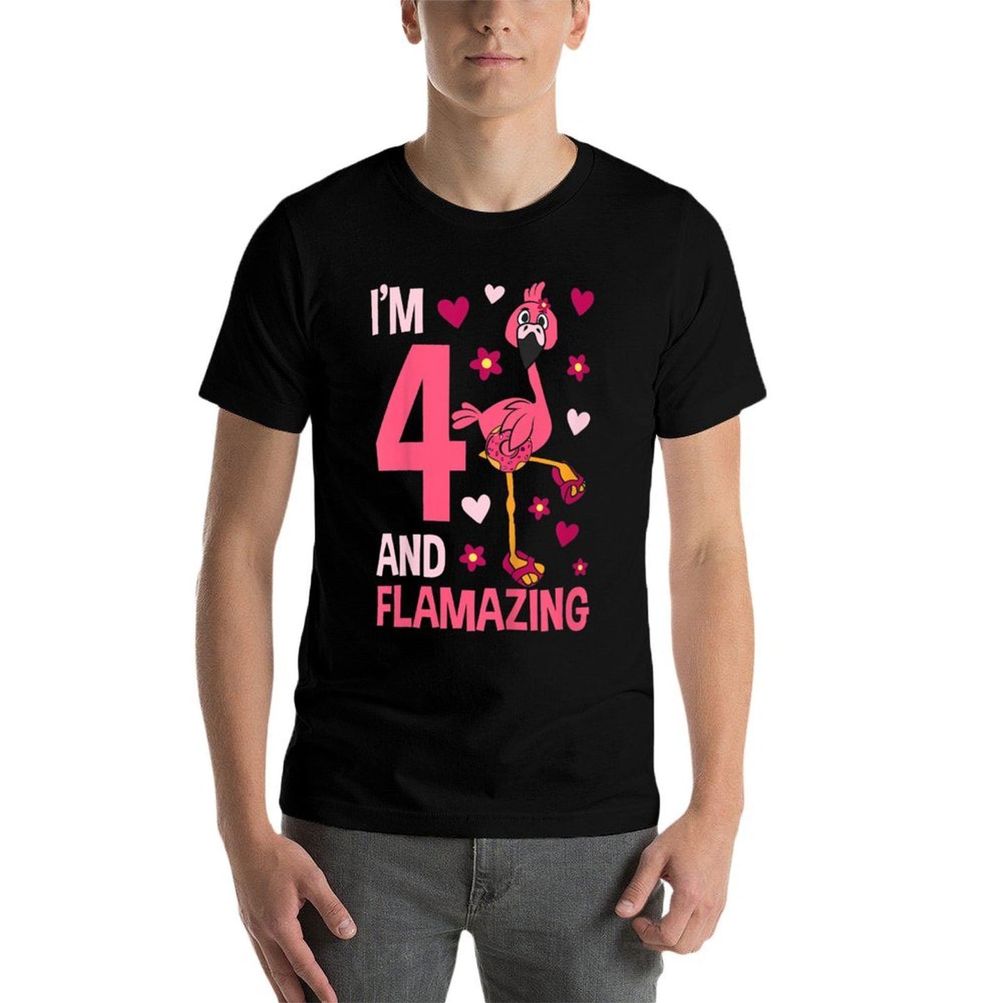 Kids I'm 4 And Flamazing Flamingo Birthday For Girls 4-Year-Old Versatile T-Shirt