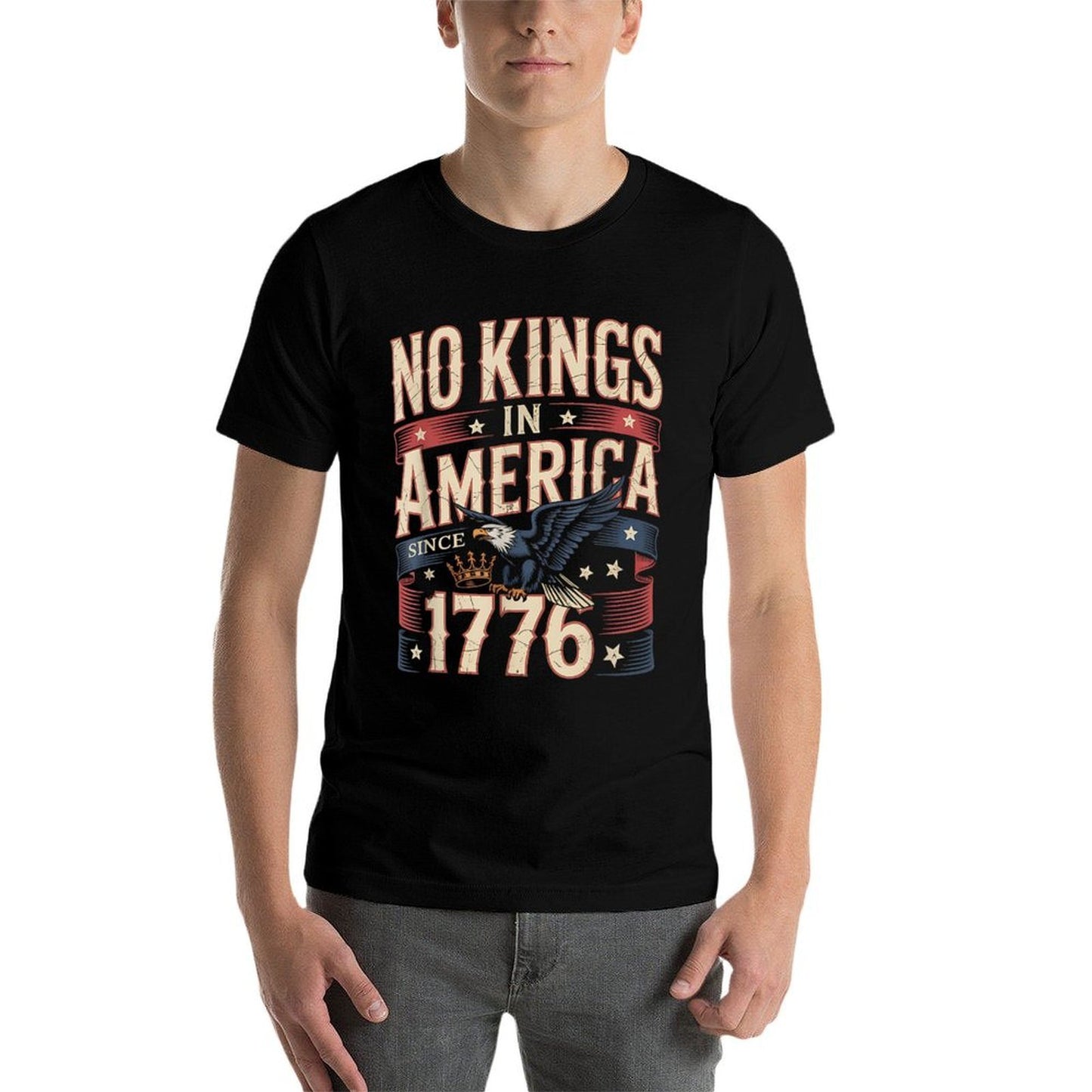 No Kings In America Since 1776 Funny Patriotic USA Relaxed-fit T-Shirt