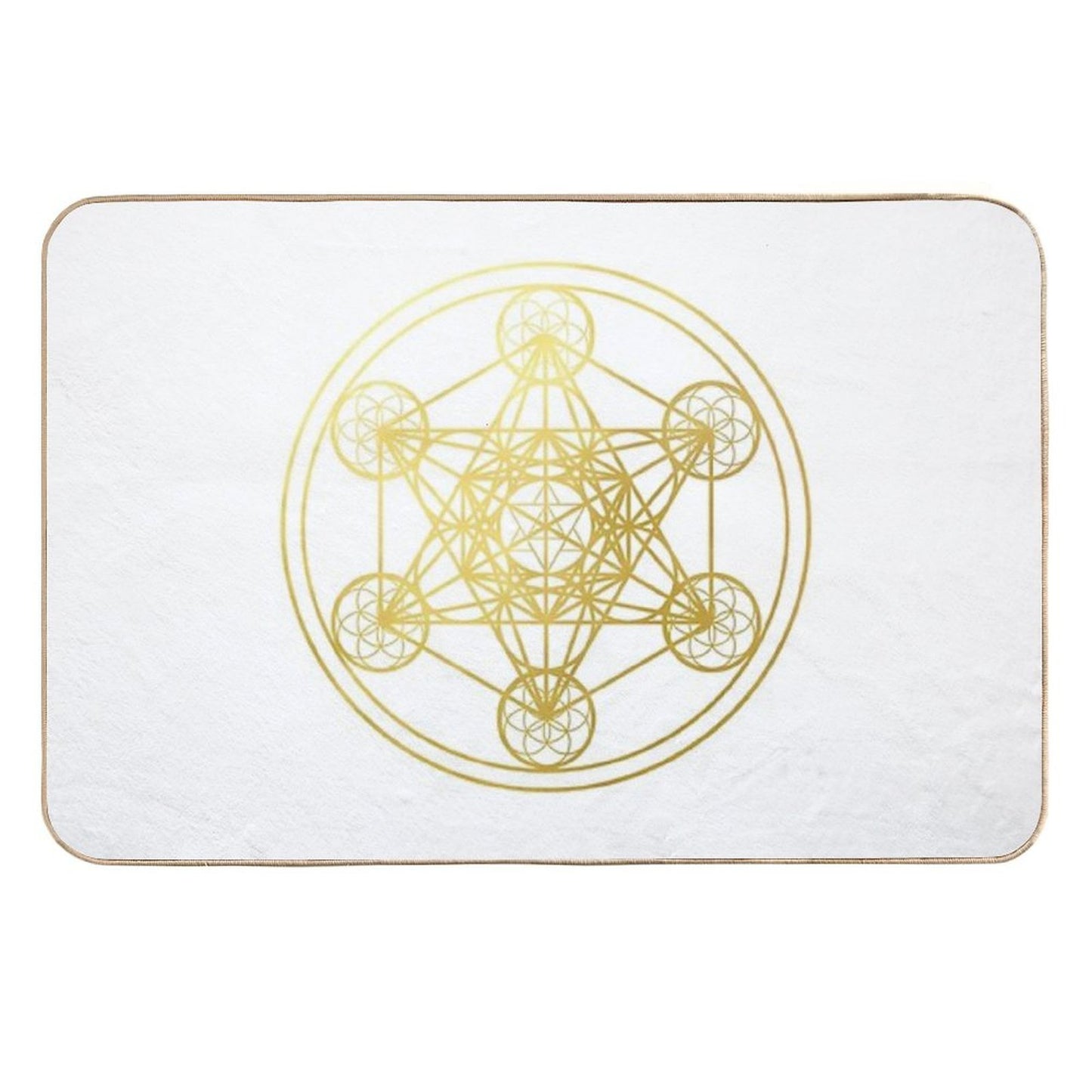 Metatron Cube Sacred Geometry Mandala Healing Protection Amulet Slip-Resistant Bath Mat