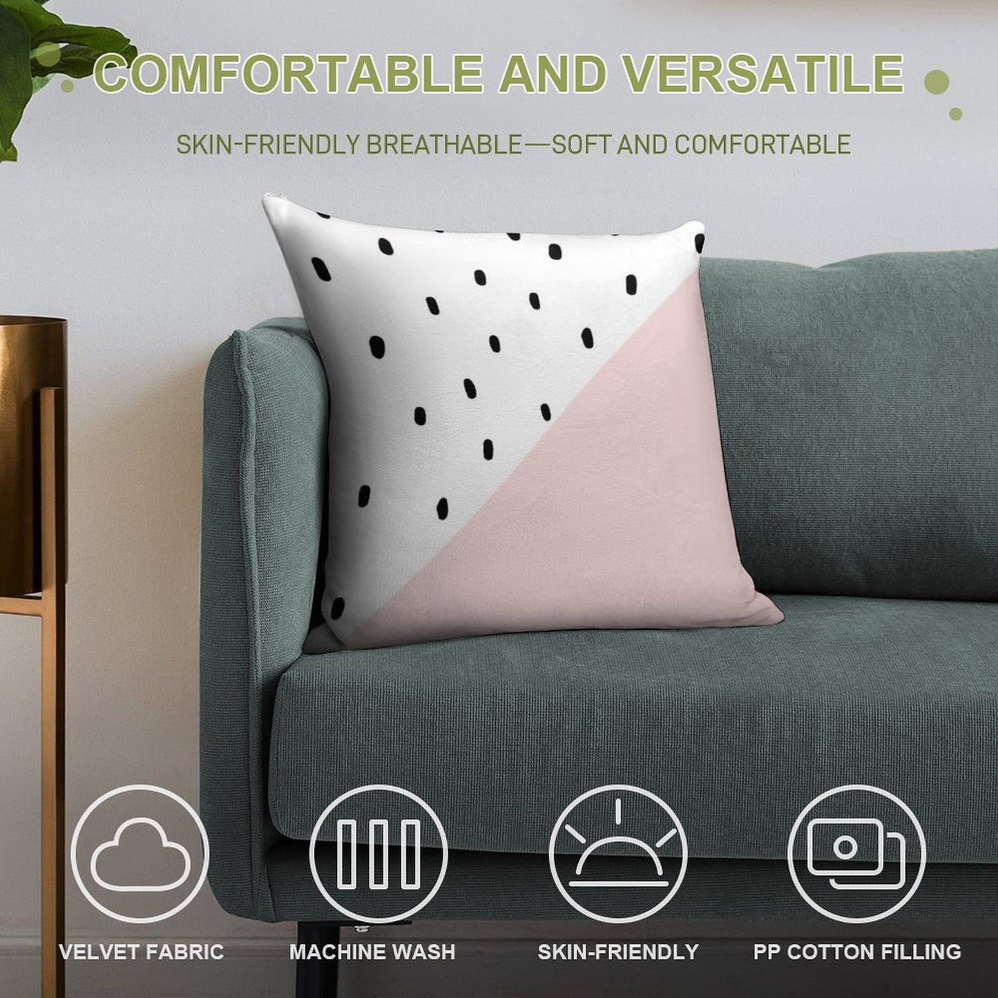 Pink And White Dalmatian Print Soft Ultra-Soft Texture Throw Pillow