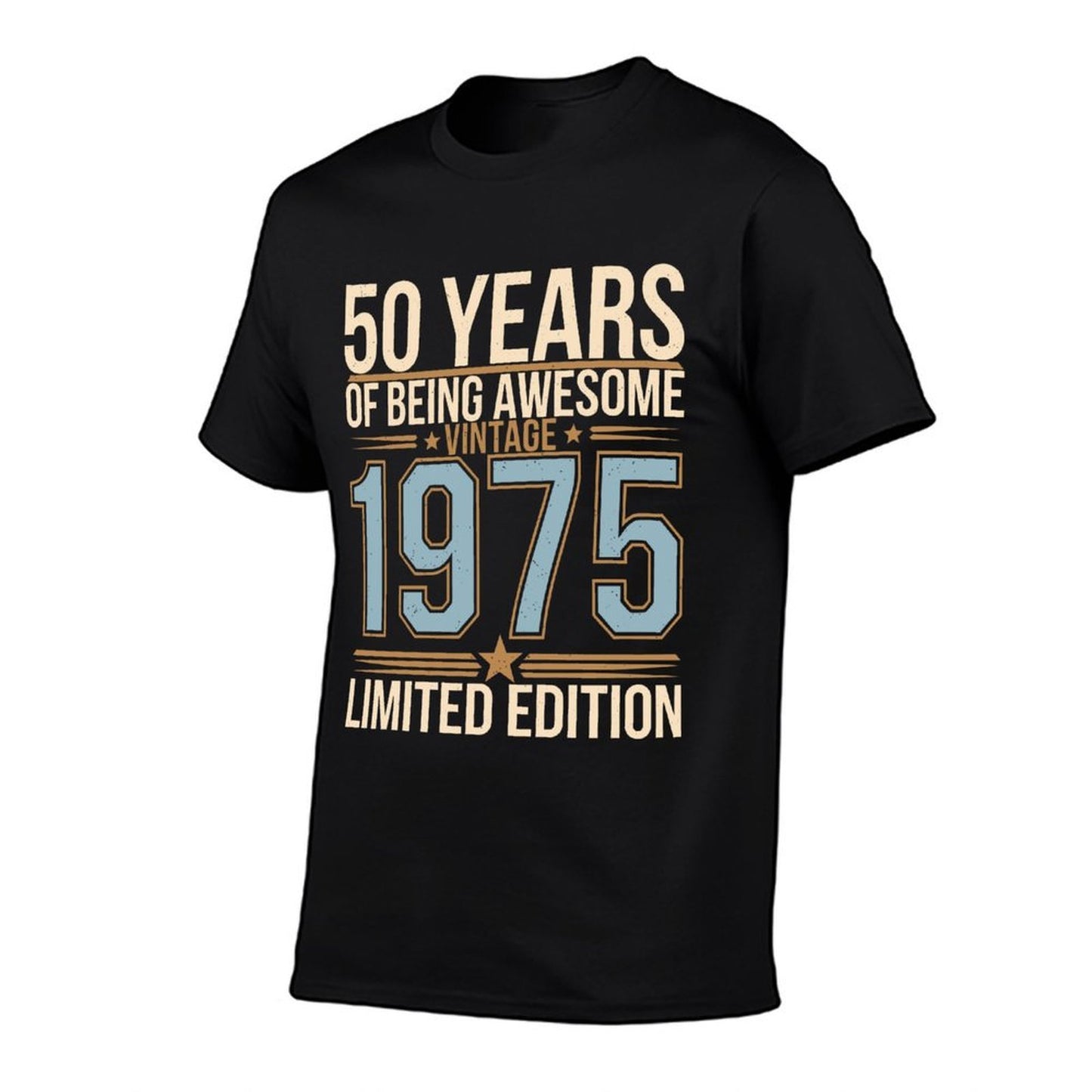 50 Year Birthday Decorations Men Gag 50yr 1975 50th Birthday Cotton T-Shirt