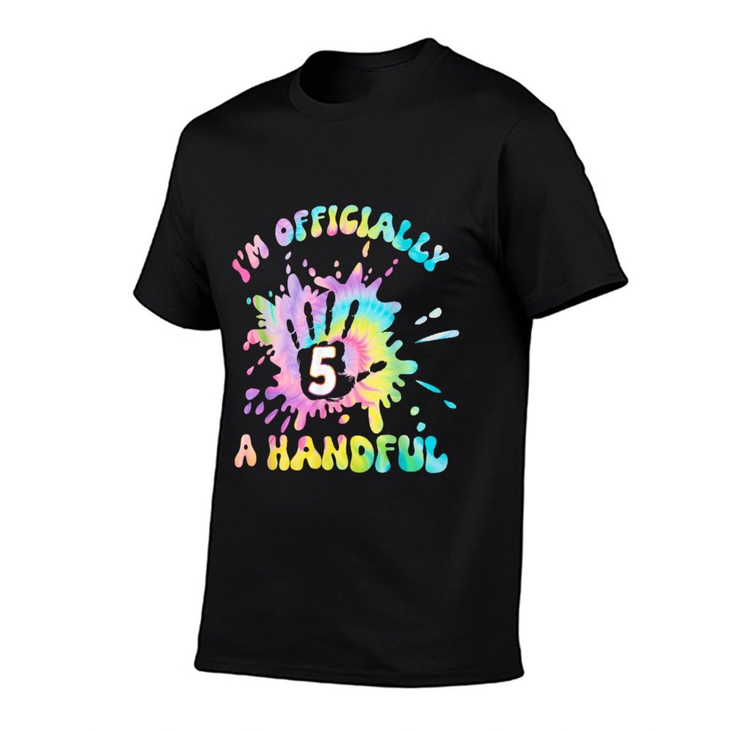 Kids I'm Officially A Handful 5th Birthday Party Funny Five Cotton T-Shirt
