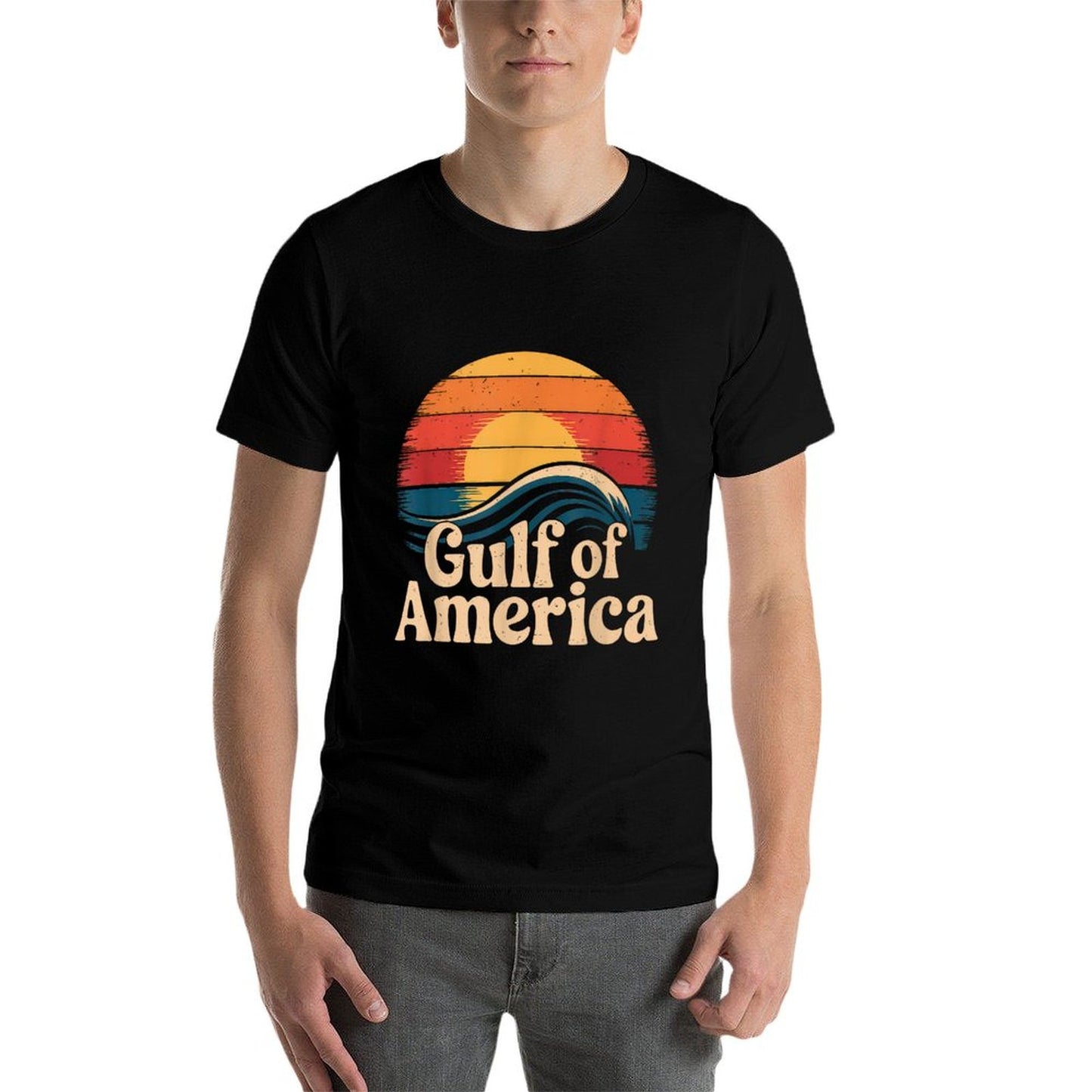 Gulf Of USA America Gift Men Women Flag Beach Comfortable T-Shirt