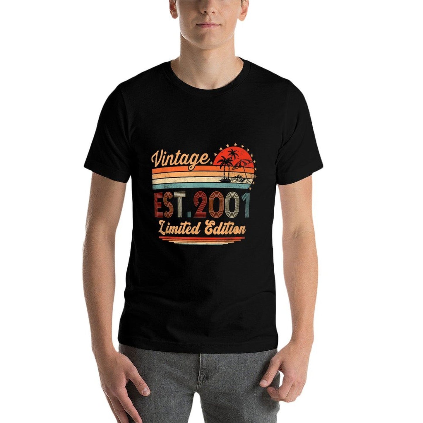 21 Year Old Gifts Vintage 2001 Limited Edition 21st Birthday Oversized Silhouette T-Shirt