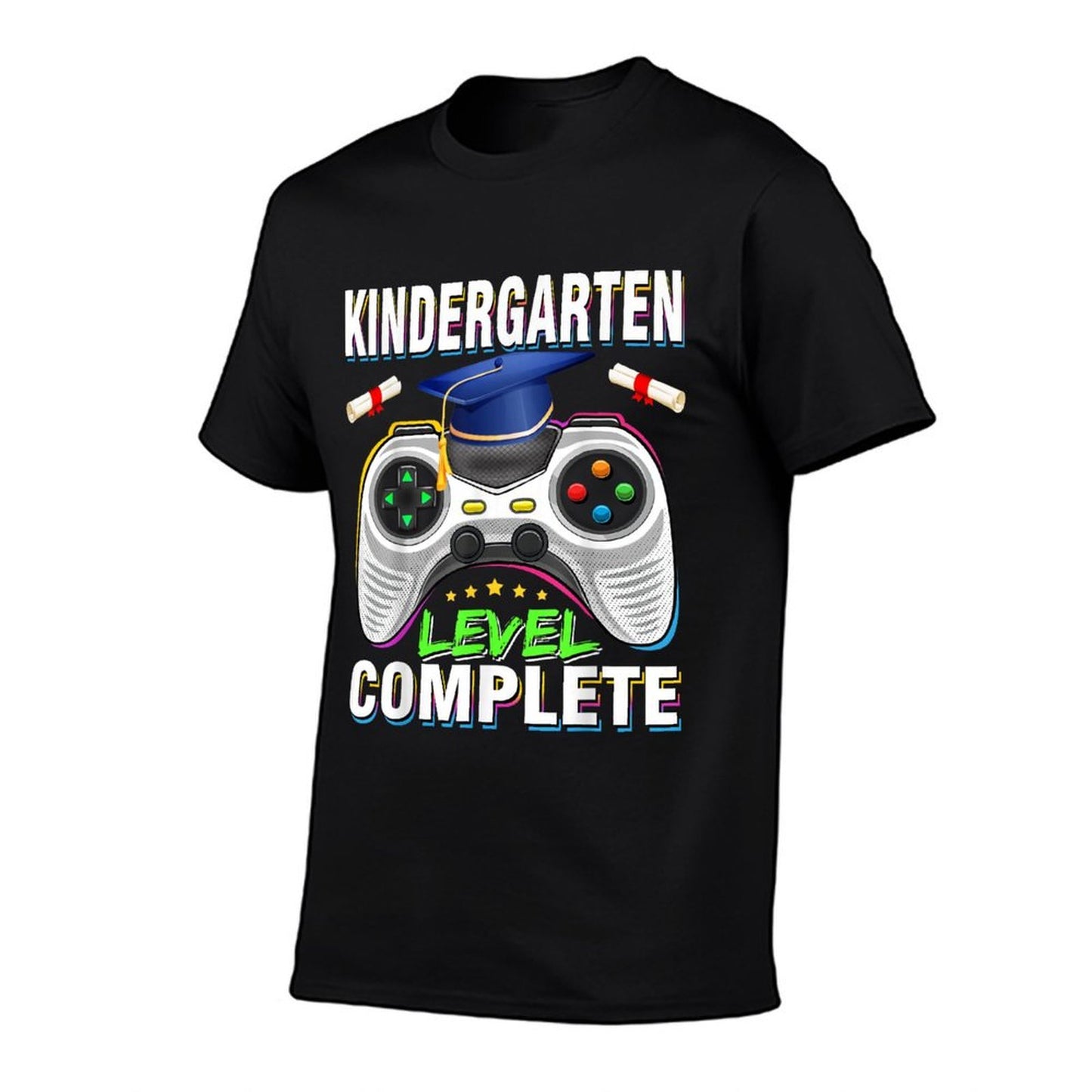 Kindergarten Level Complete Graduation Class 2024 Boys Gamer Fade-proof Color T-Shirt